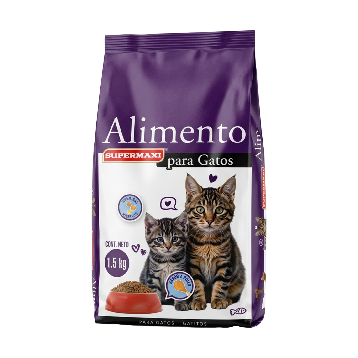 Alimento Para Gatitos Adulto Sabor A Pollo SUPERMAXI 1.50 Kg