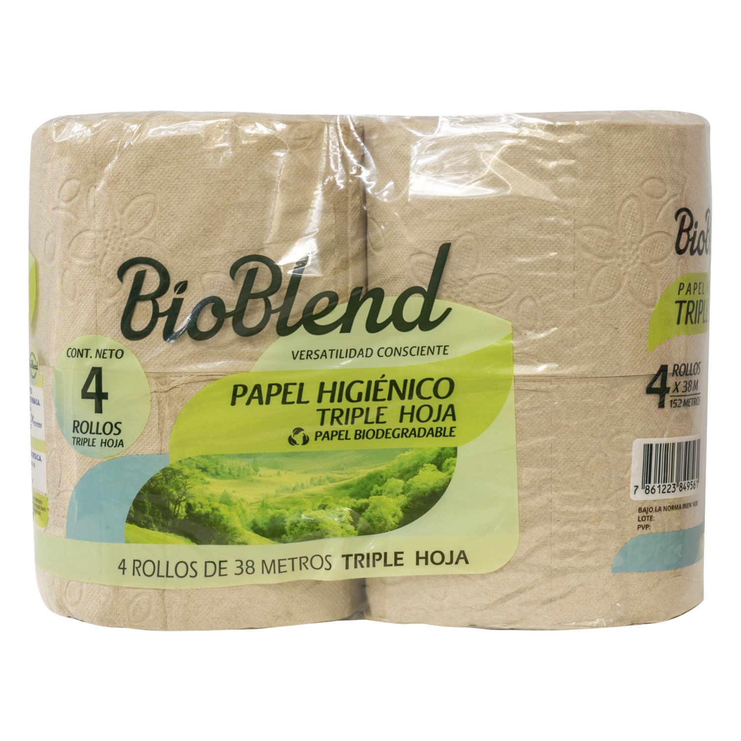Papel Higiénico Premium Biodegradable BIO BLEND 4X38 M