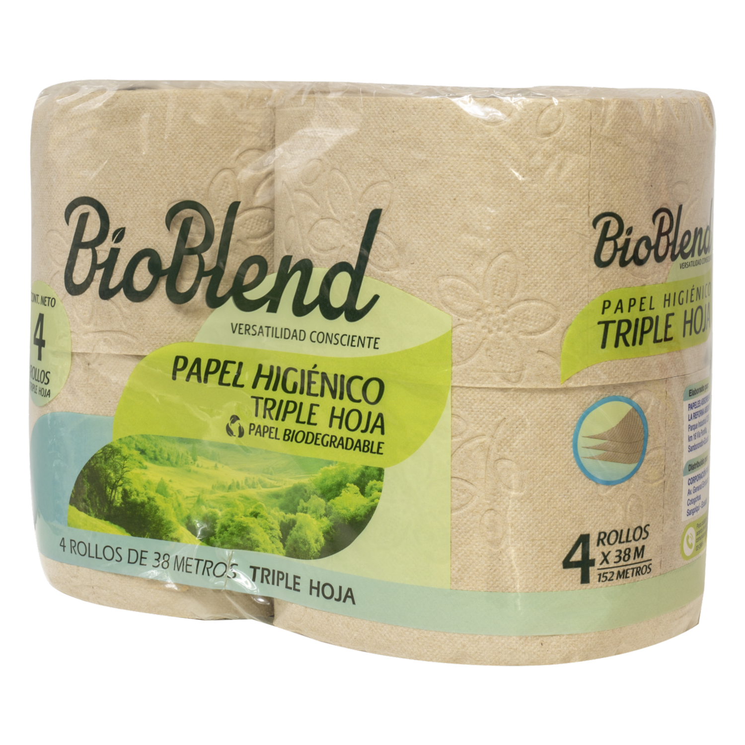 Papel Higiénico Premium Biodegradable BIO BLEND 4X38 M