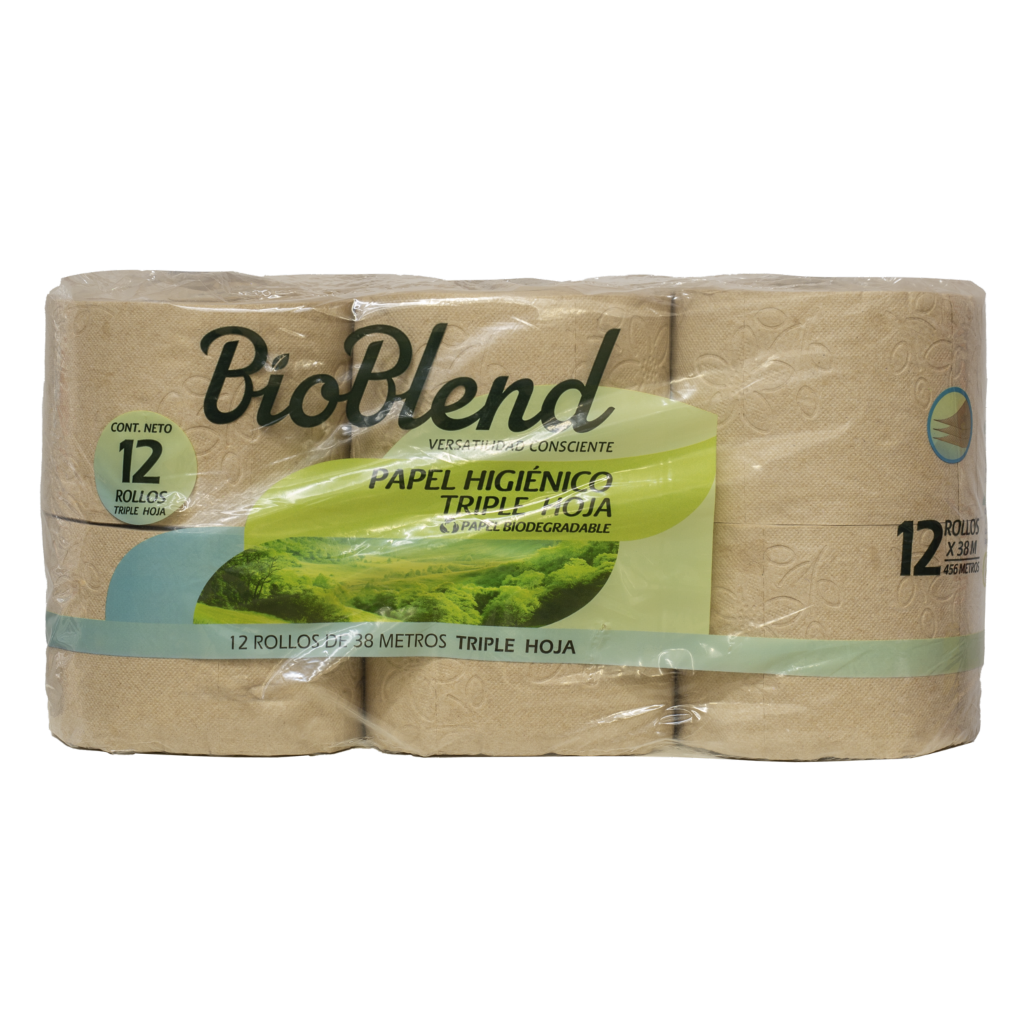Papel Higiénico Premium Biodegradable BIO BLEND 12X38 M