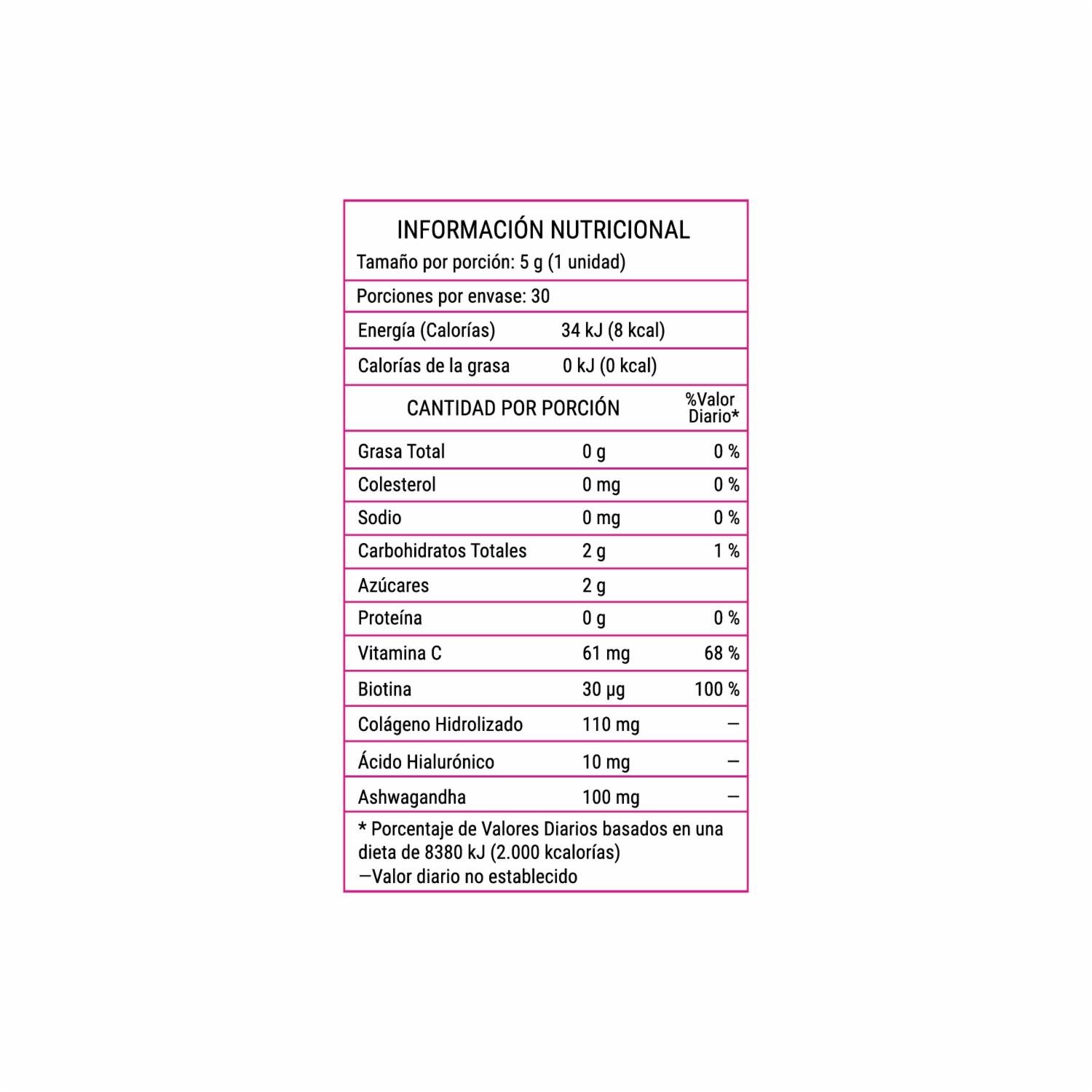 Biotina Y Colágeno Sabor A Fresa ESY 150 G