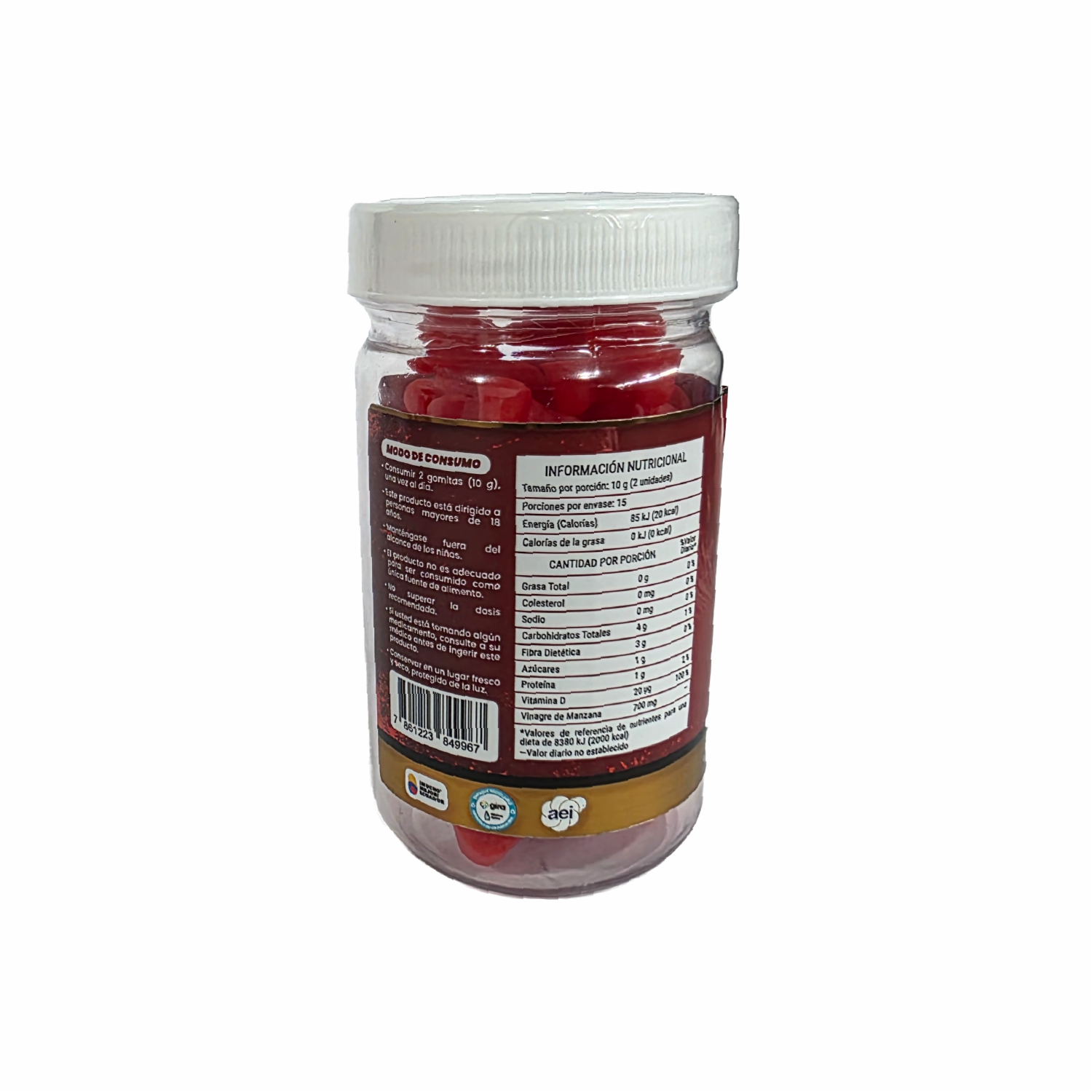 Gomitas Prebióticas Vinagre De Manzana Sabor Fresa ESY 150 G