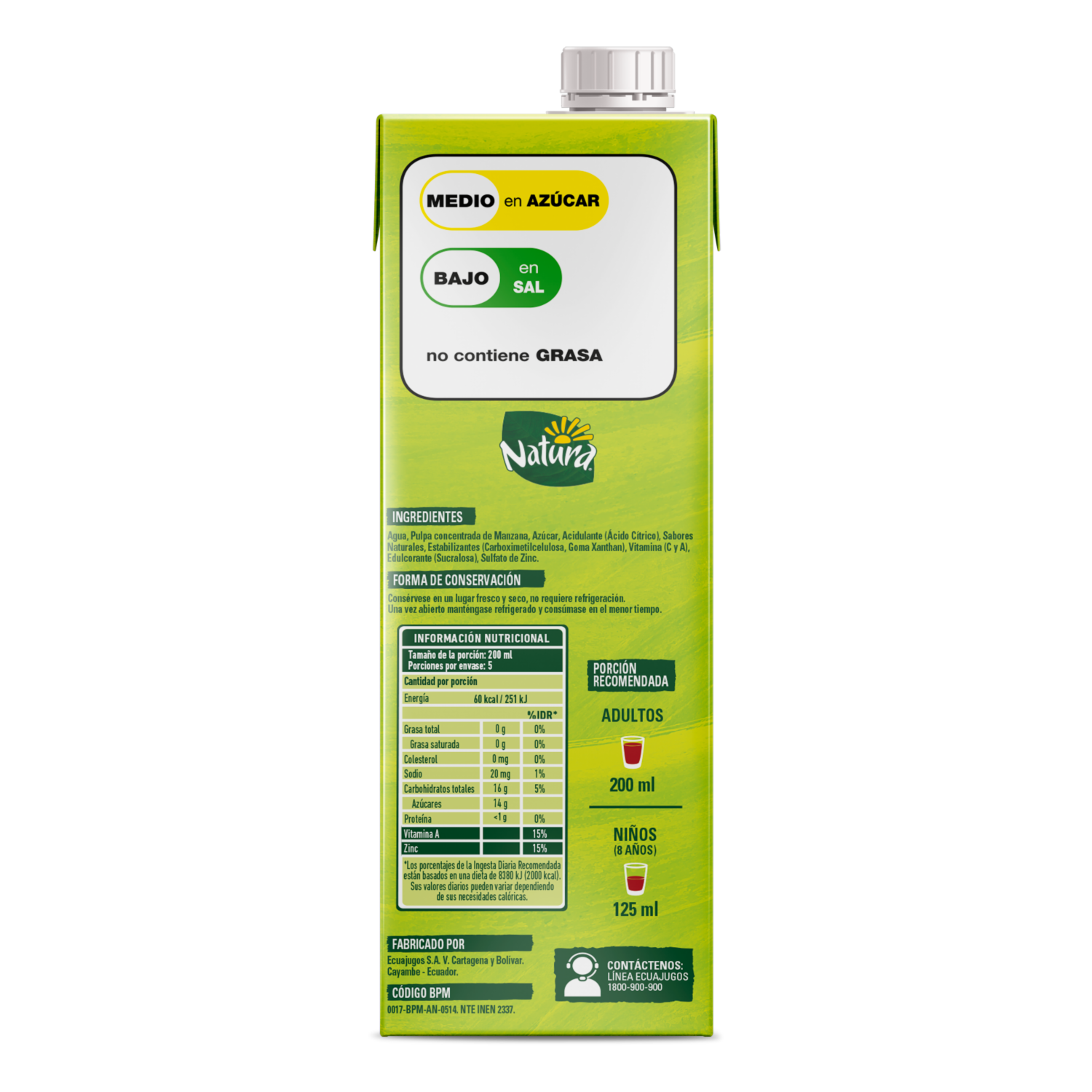 Néctar De Manzana NATURA 1 L