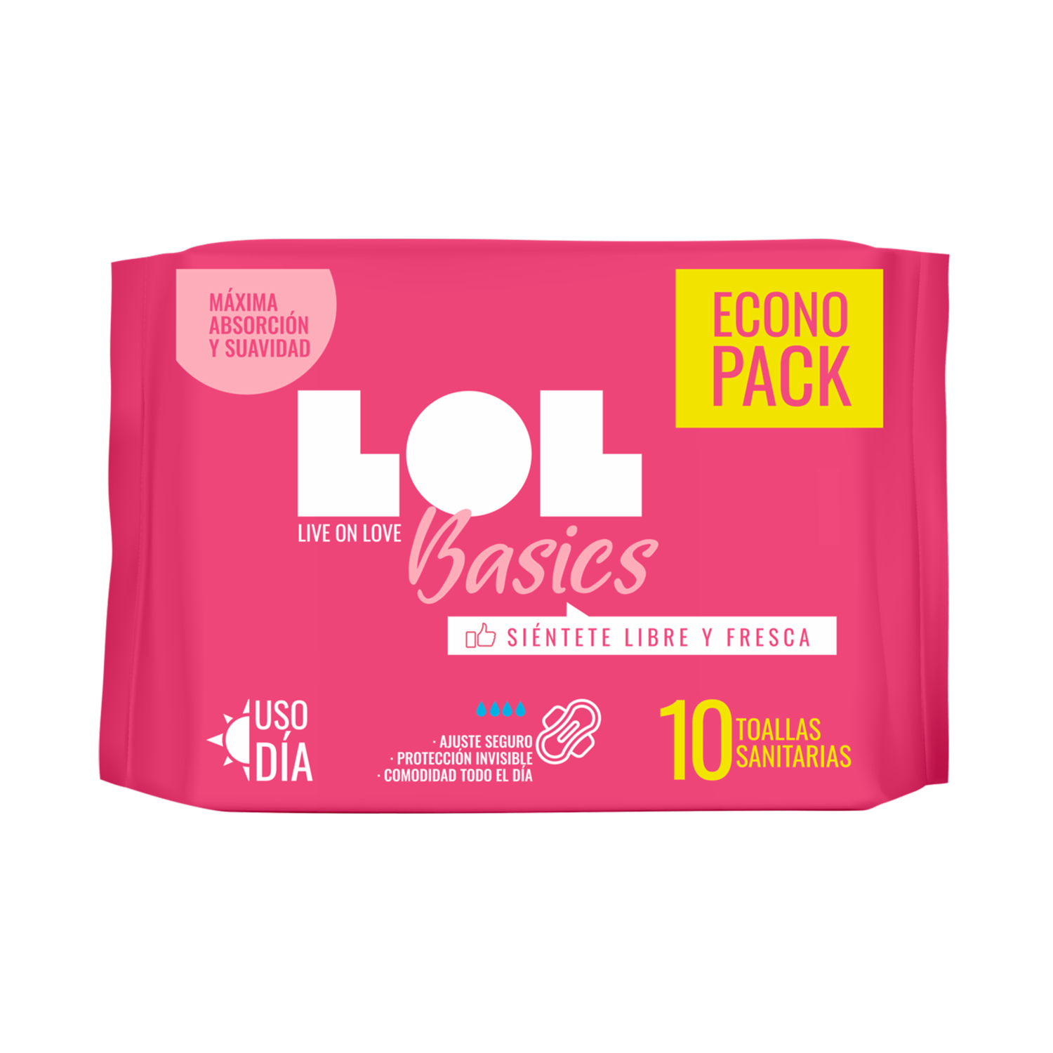 Toallas Higiénicas Día Basics LOL X10 Uds