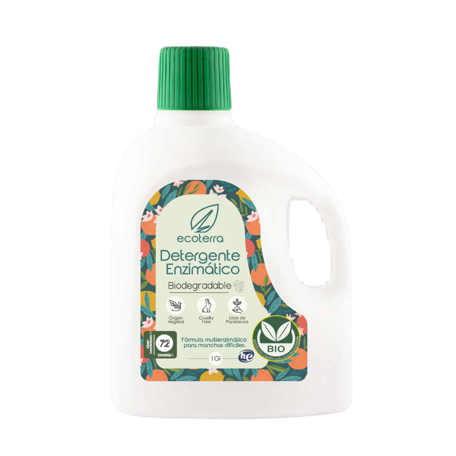 Detergente Líquido Enzimático Biodegradable ECOTERRA 1 Galón