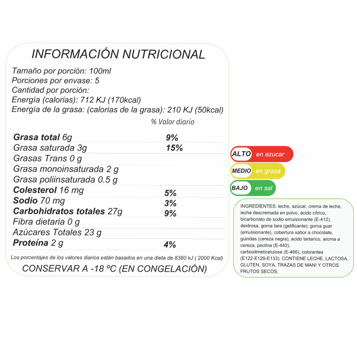 Helado Artesanal Chalos DI SERGGIO 500 Ml