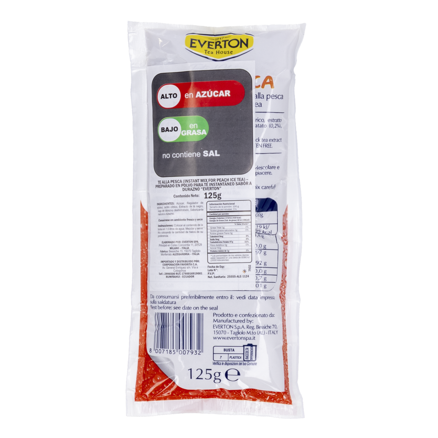 Té Soluble Durazno EVERTON 125 G