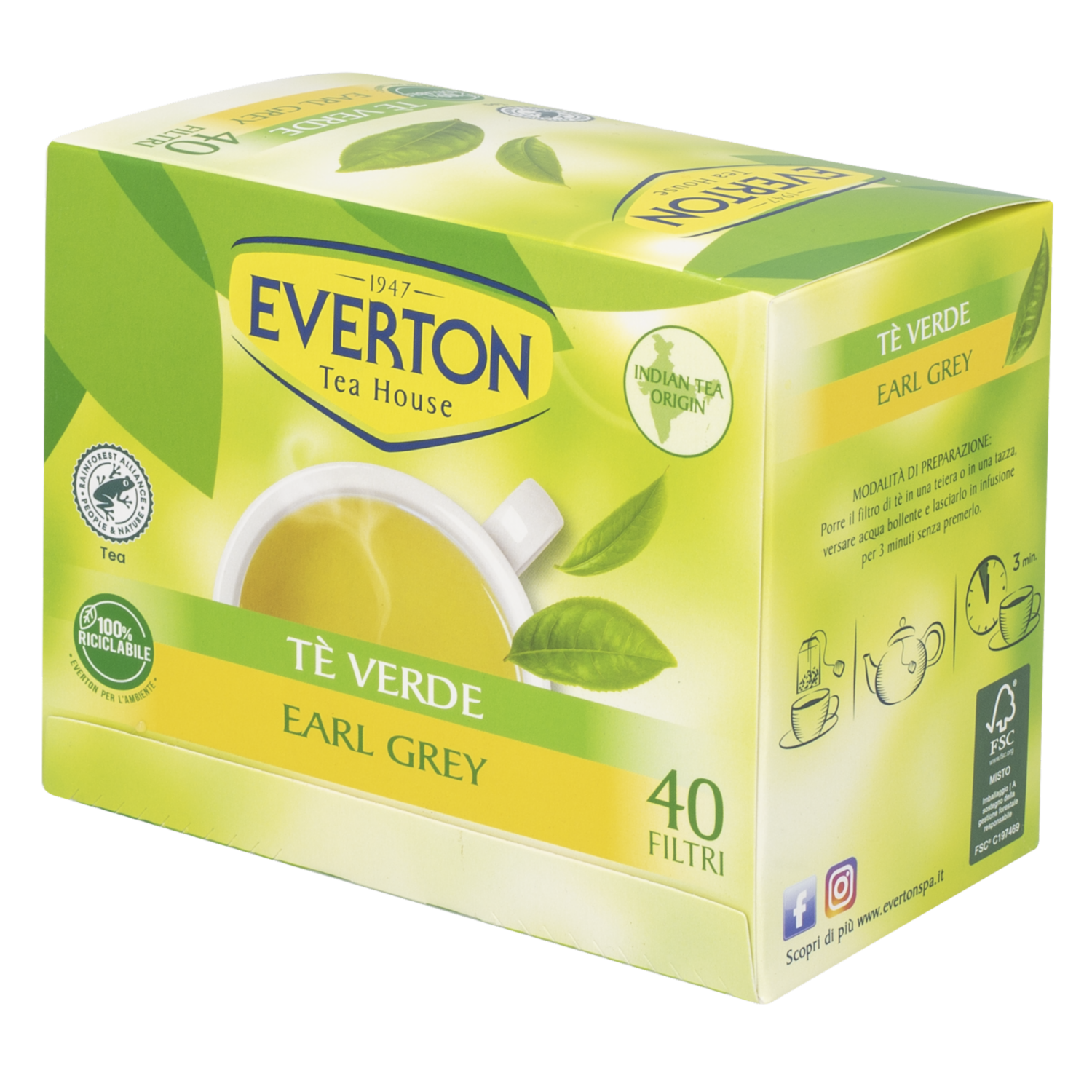 Té Verde Earl Grey EVERTON 68 G