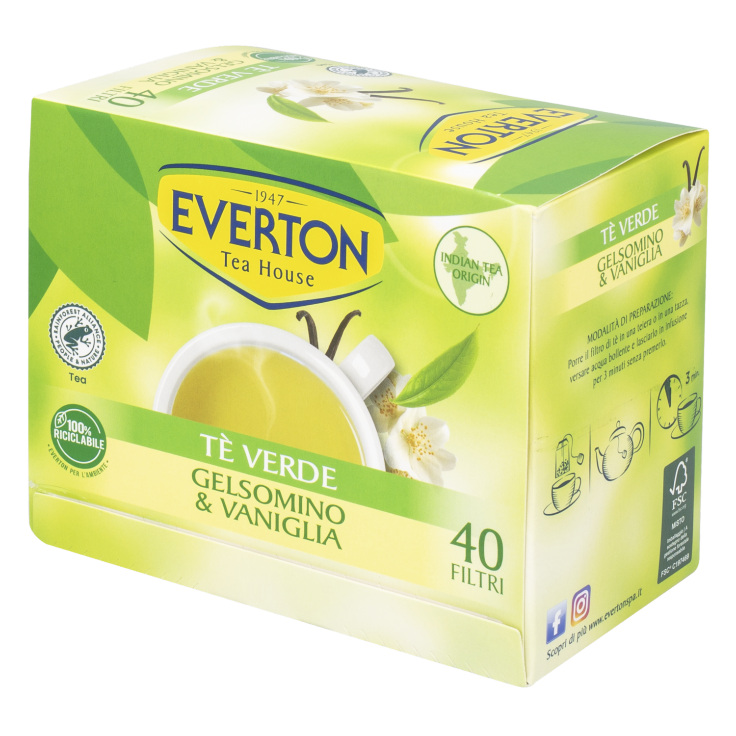 Té Verde Con Jazmin & Vainilla EVERTON 68 G