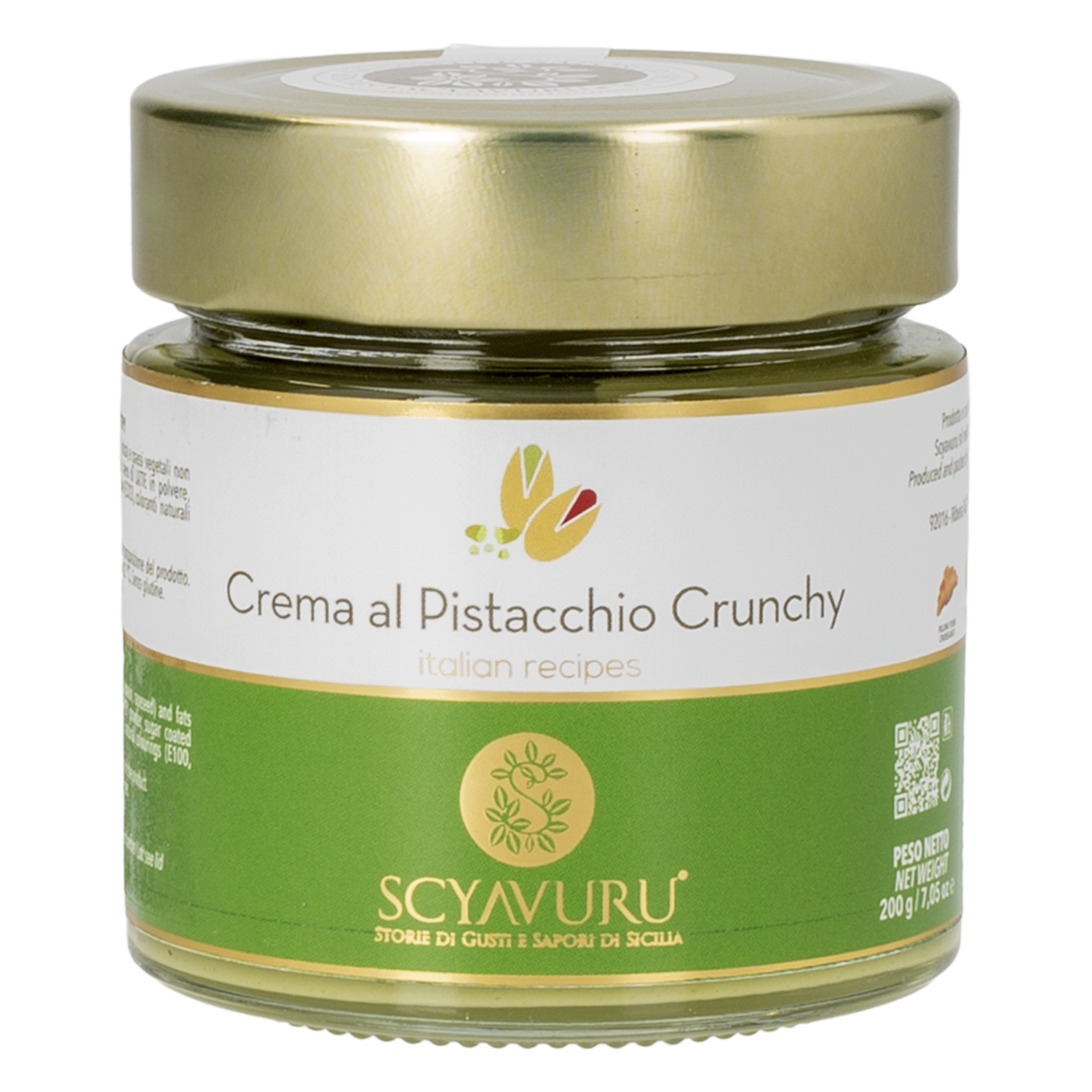 Crema De Pistacho Crunchy Italiana Untable 25% SCYAVURU 200 G