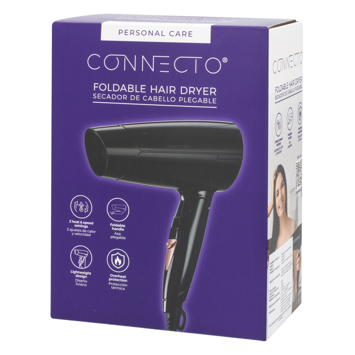 Secador De Cabello Plegable CONNECTO Unidad