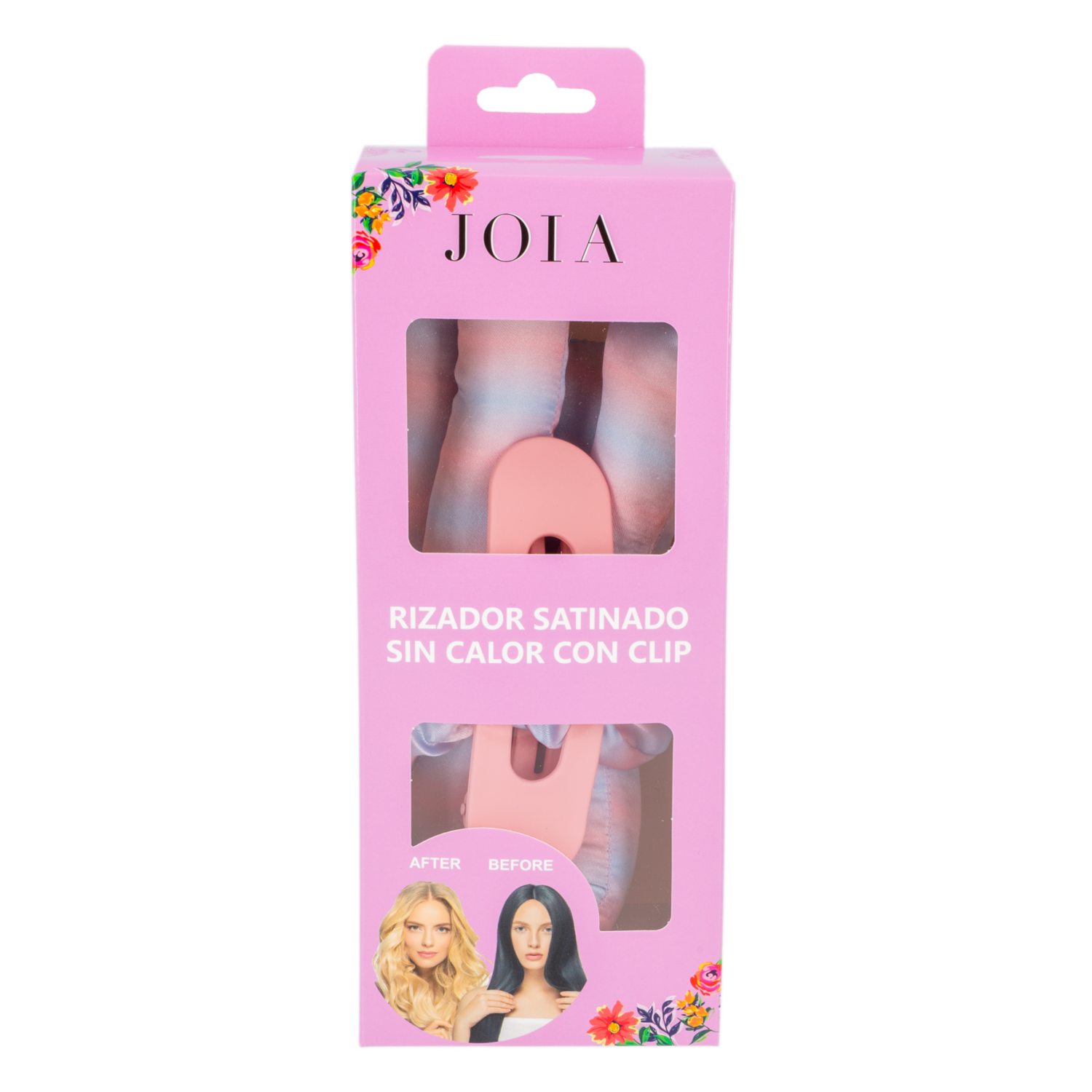 Rizador De Cabello Satinado Sin Calor Con Clip Rosado JOIA Unidad