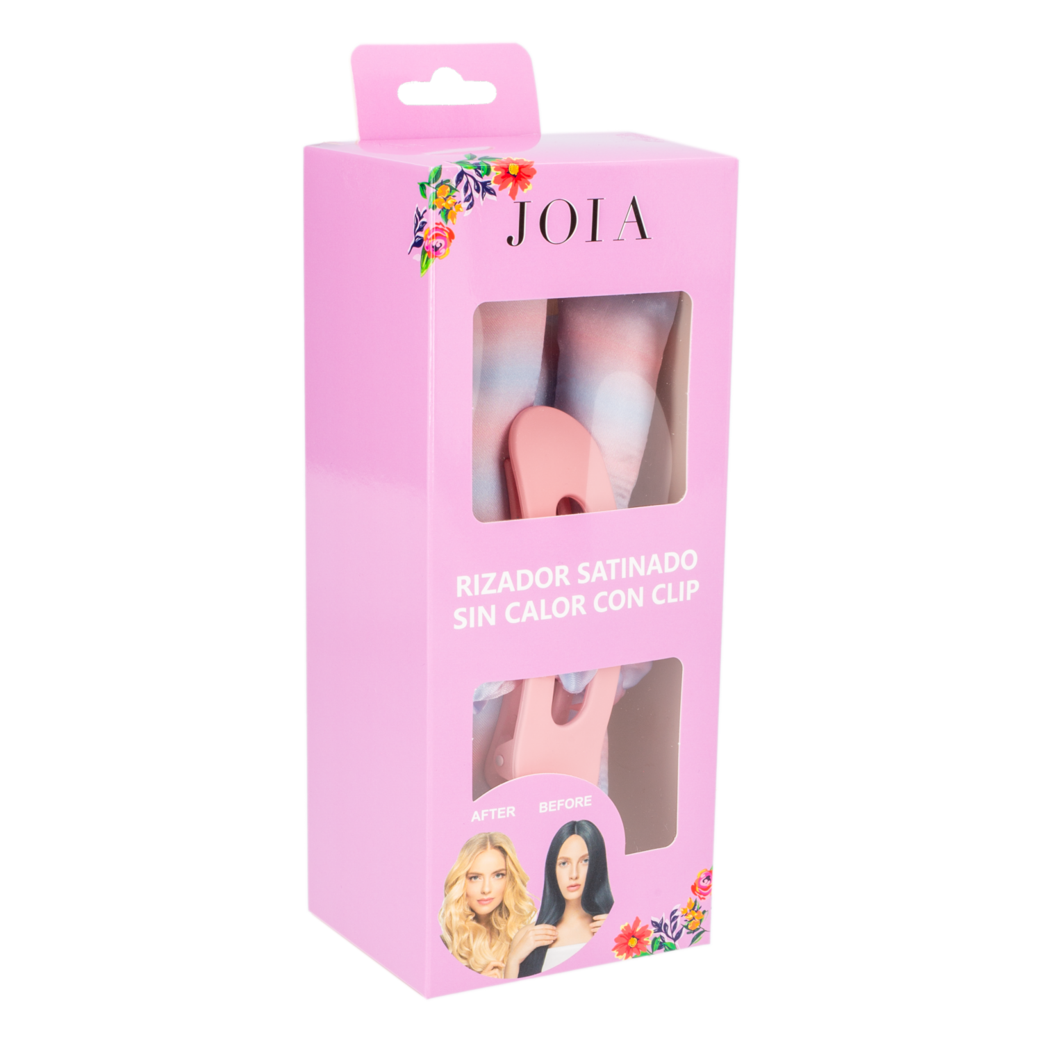 Rizador De Cabello Satinado Sin Calor Con Clip Rosado JOIA Unidad
