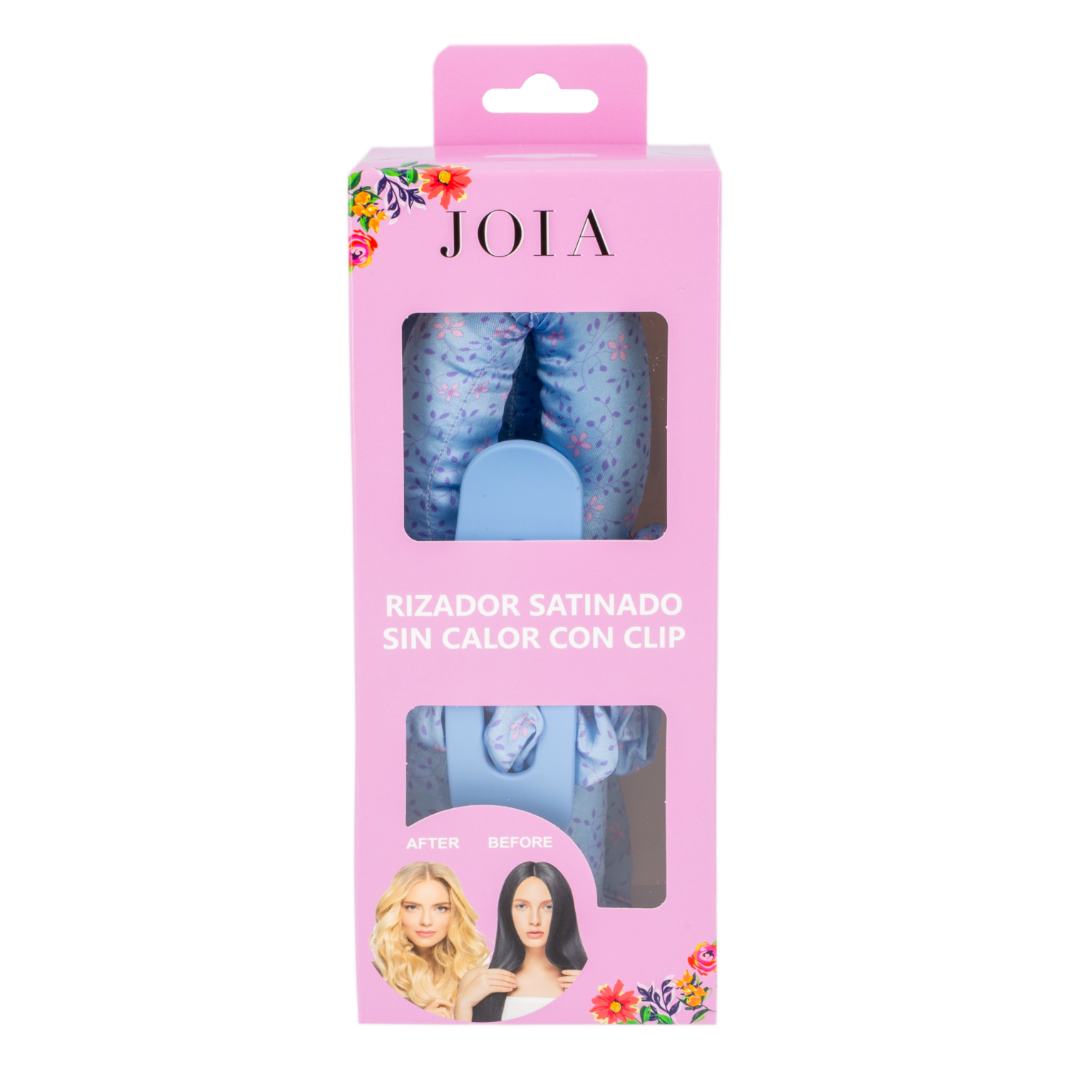 Rizador De Cabello Satinado Sin Calor Con Clip Celeste JOIA Unidad
