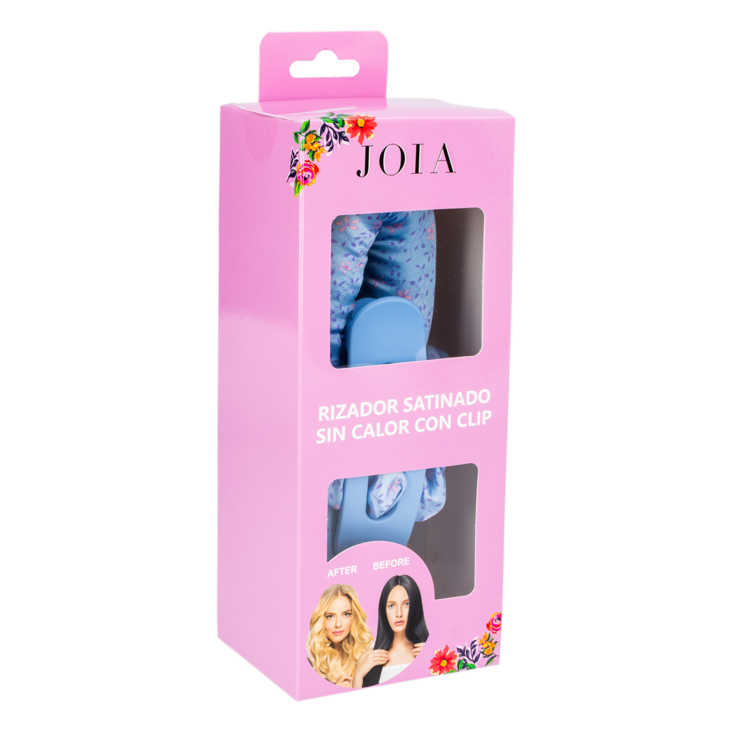 Rizador De Cabello Satinado Sin Calor Con Clip Celeste JOIA Unidad
