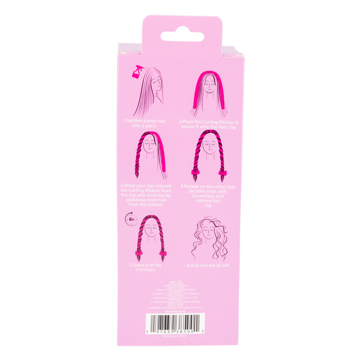 Rizador De Cabello Satinado Sin Calor Con Clip Celeste JOIA Unidad