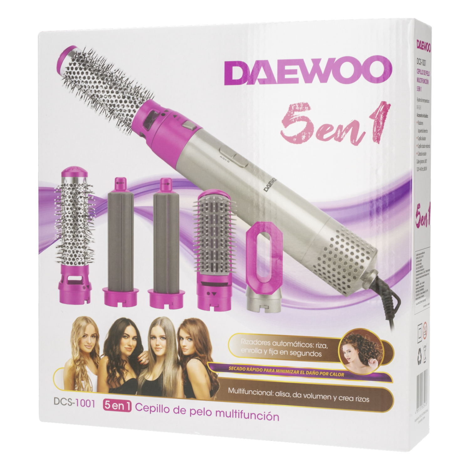 Cepillo De Cabello Eléctrico Multifunción DAEWOO 6 Piezas