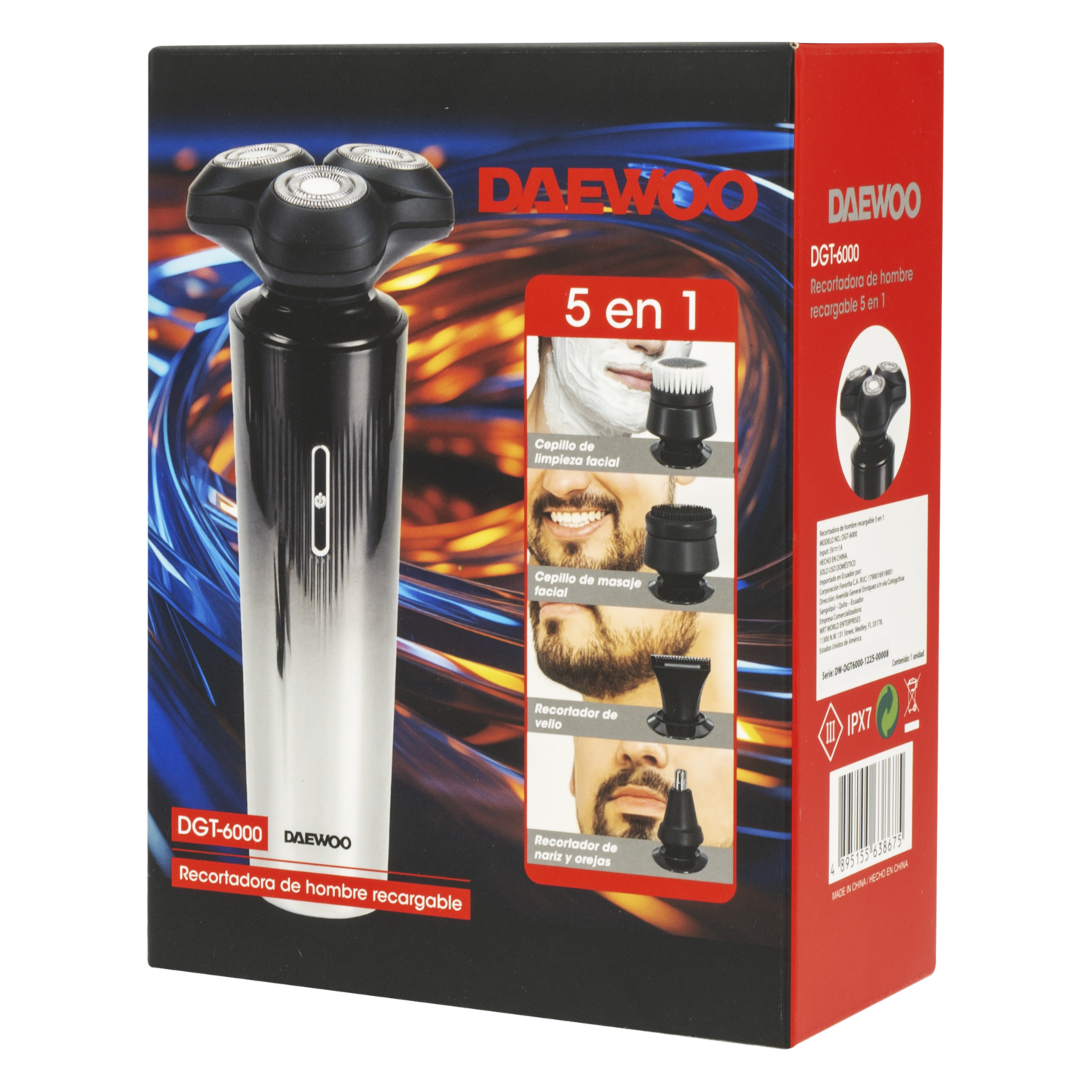 Recortador De Barba 5 En 1 Recargable Usb DAEWOO 5 Piezas