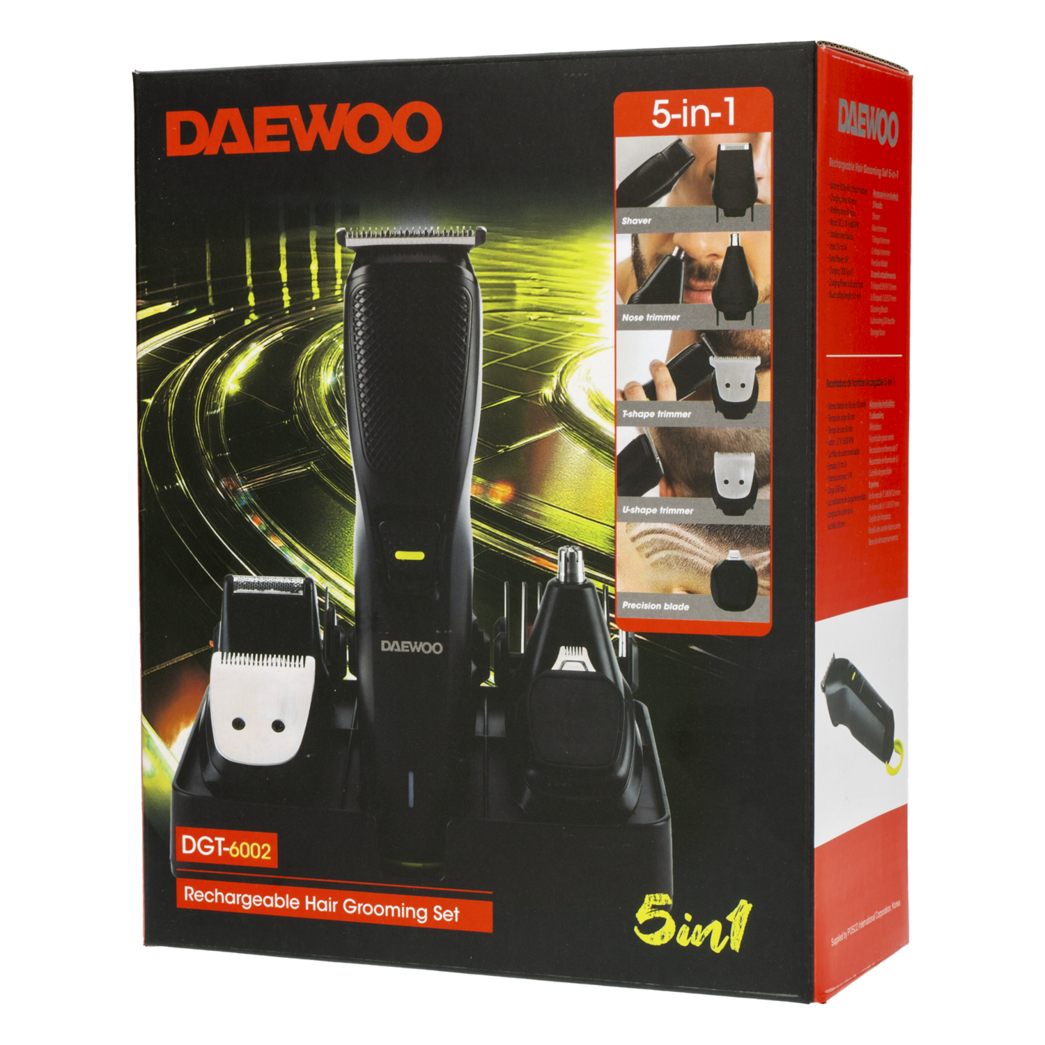 Recortador De Barba 5 En 1Recargable Usb DAEWOO 5 Piezas