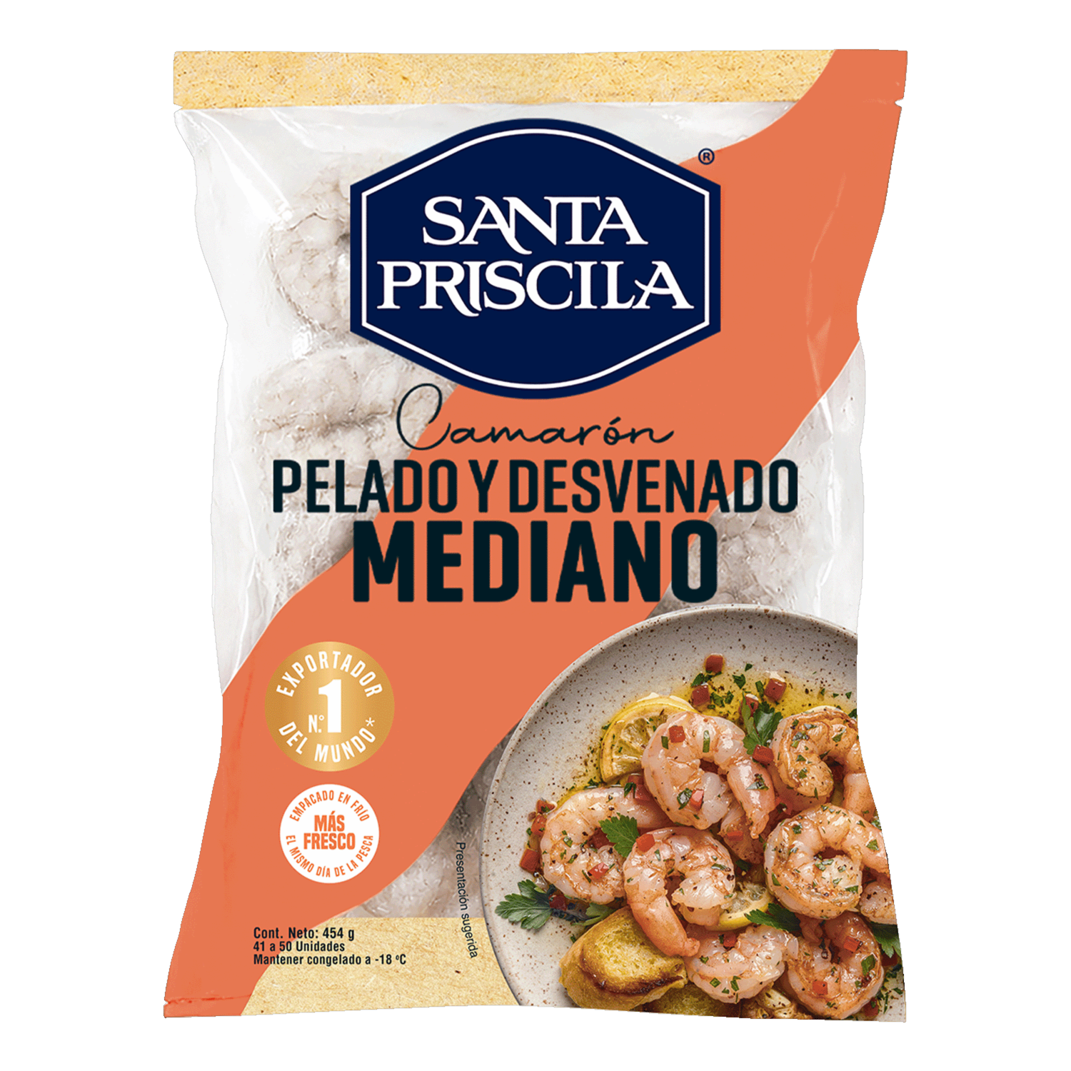 Camarón Pelado y Desvenado Mediano SANTA PRISCILA 454 G