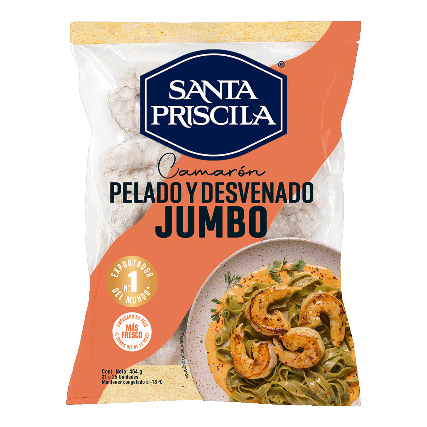 Camarón Pelado y Desvenado Jumbo SANTA PRISCILA 454 G