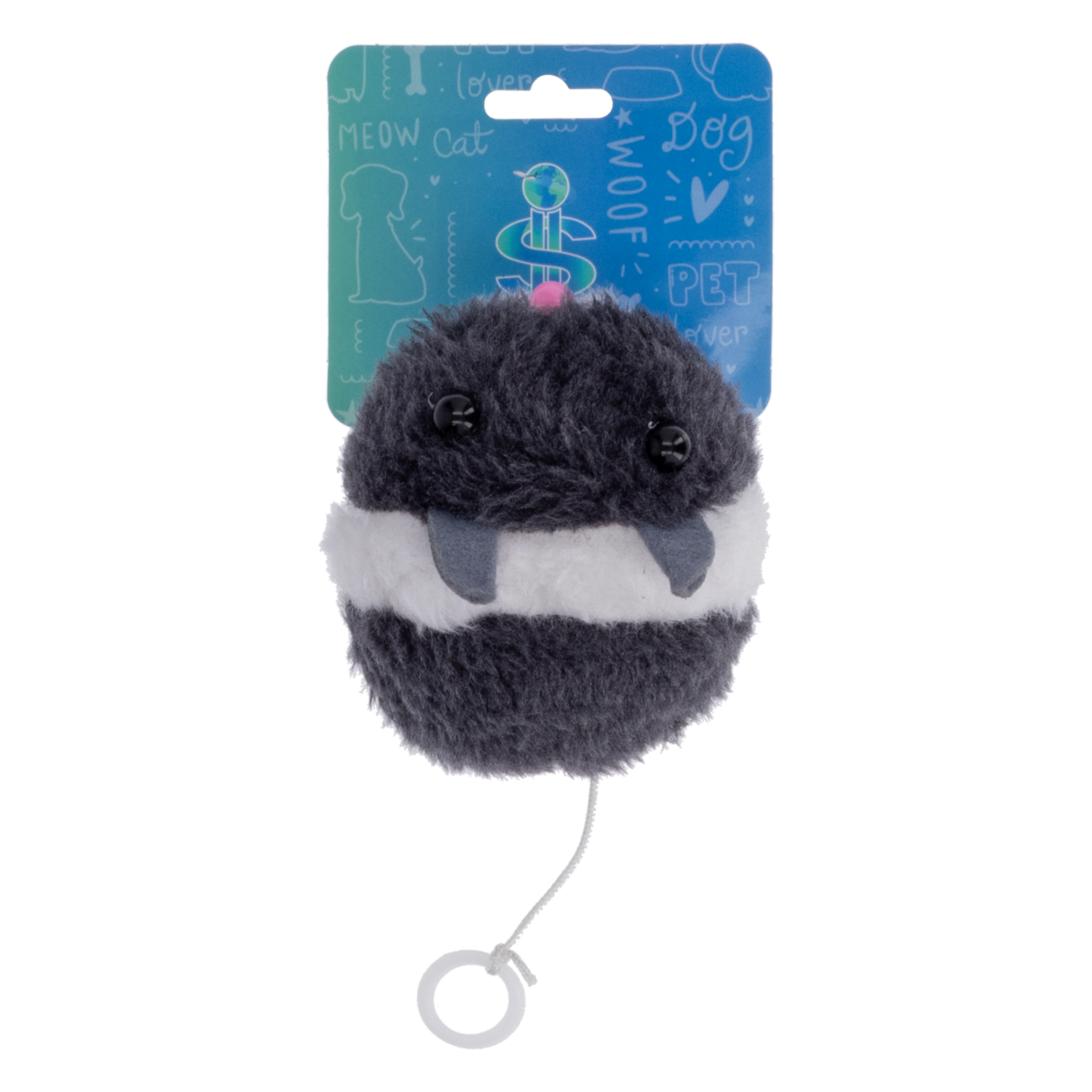 Juguete Para Gato Ratón Con Vibración Color Negro PETSHOP 1 Pieza