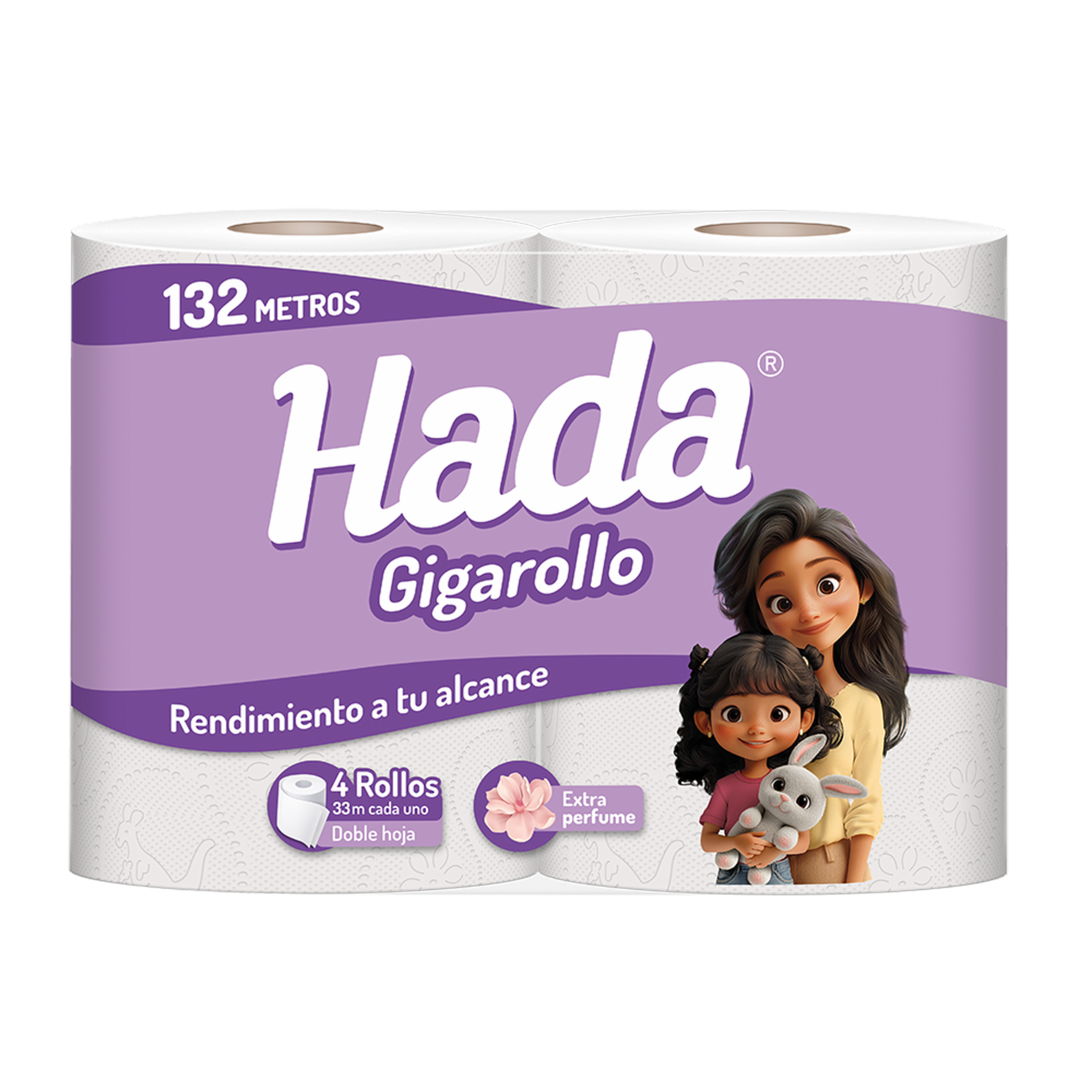 Papel Higiénico Doble Hoja Gigarollo HADA 4 Rollos