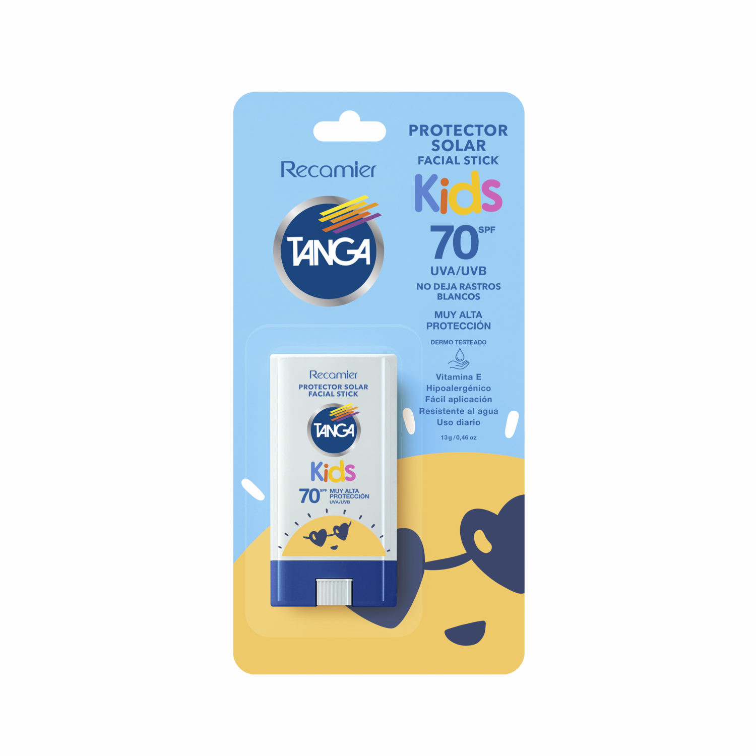 Protector Solar Facial En Barra Kids 70SPF TANGA 13 G