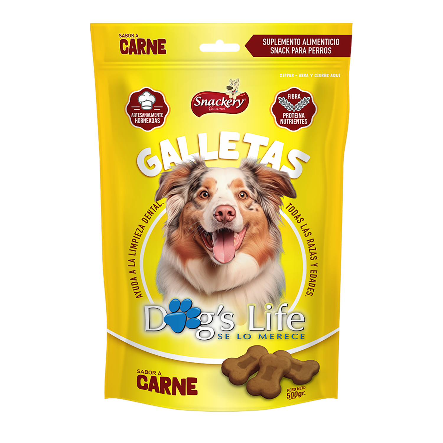 Galletas Para Perros Sabor A Carne DOG’S LIFE 500 G