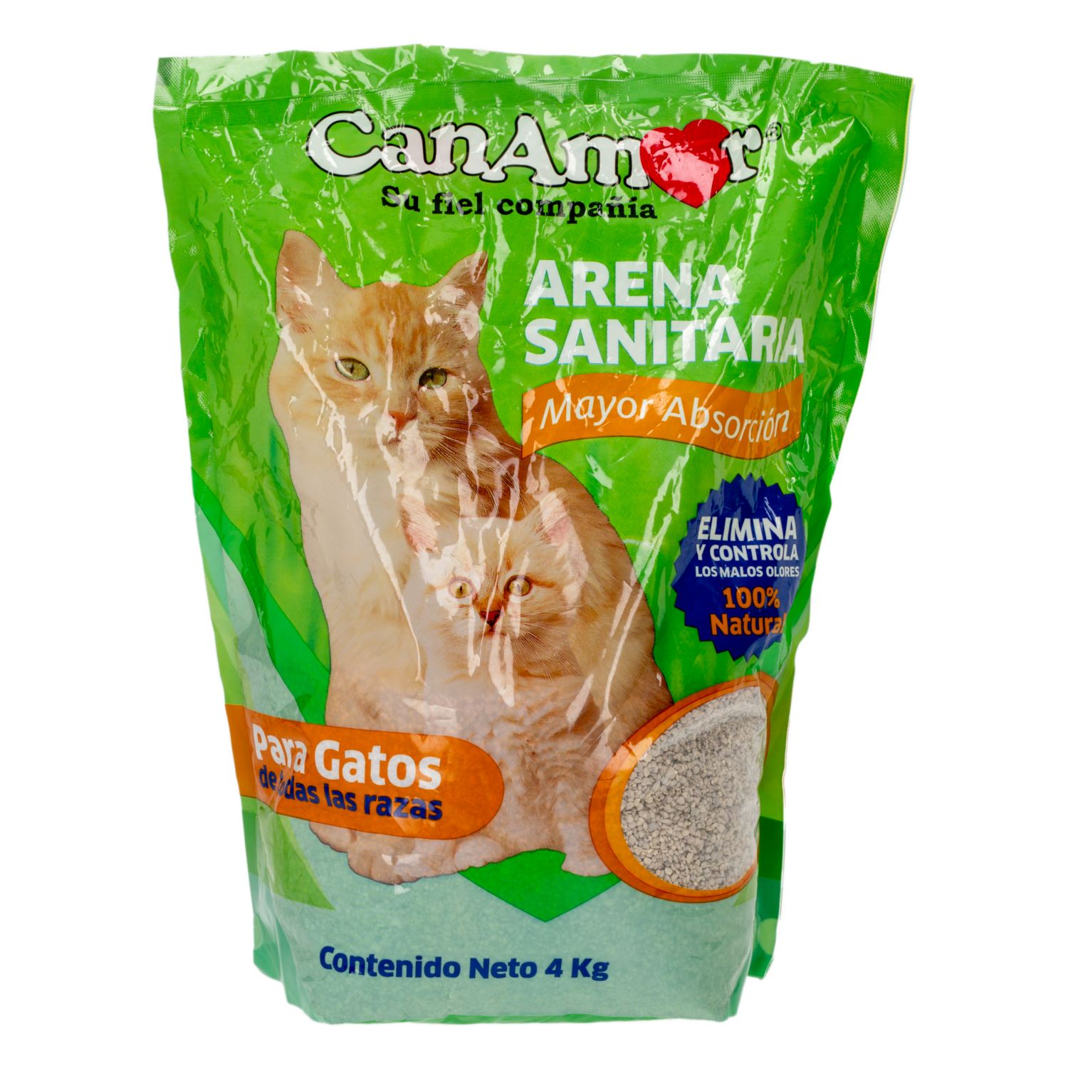 Arena Para Gatos Elimina Olores CANAMOR 4 Kg
