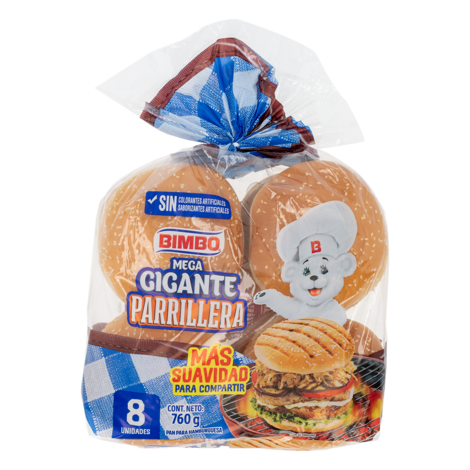 Pan Para Hamburguesa Mega Parrillera BIMBO 760 G