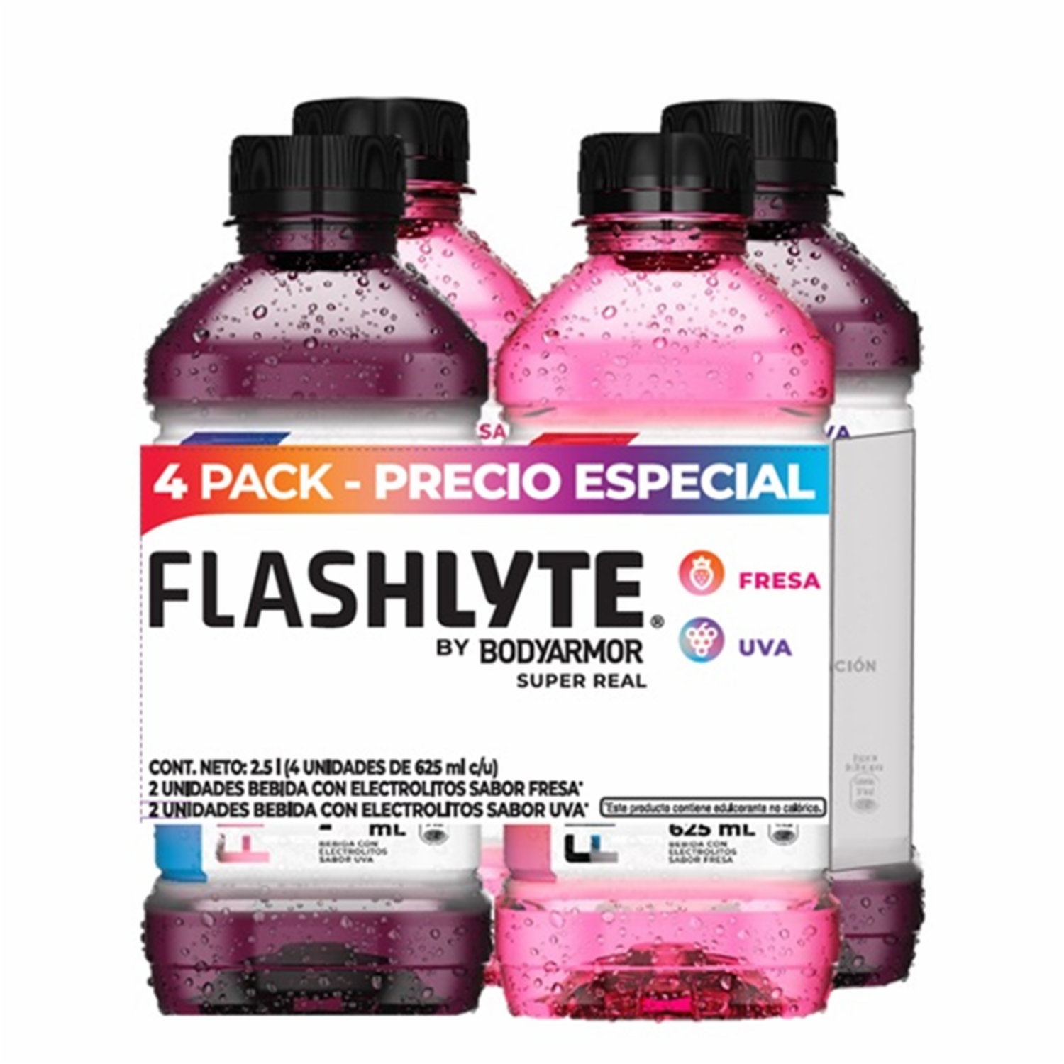 Bebida Hidratante Suero Sabores Surtidos FLASHLYTE 4x625Ml