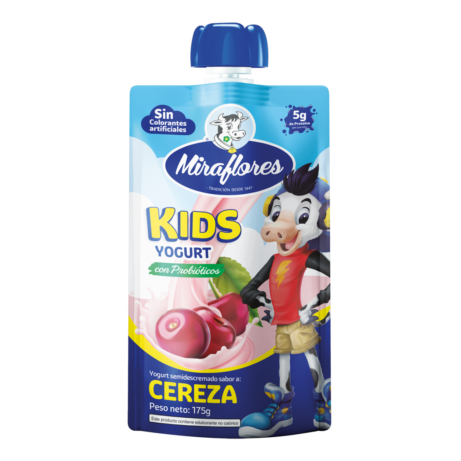 Yogurt Bebible Sabor A Cereza Kids MIRAFLORES Doypack 175 G