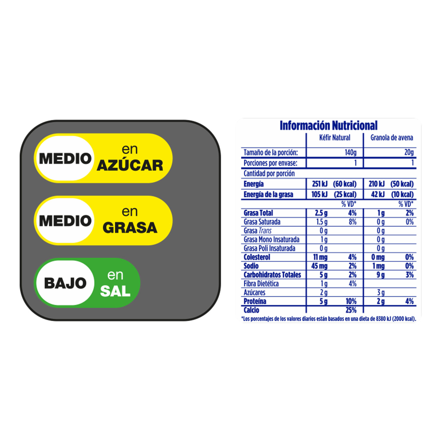 Yogurt Cuchareable Kéfir Natural+Vaso De Granola MIRAFLORES 160 G