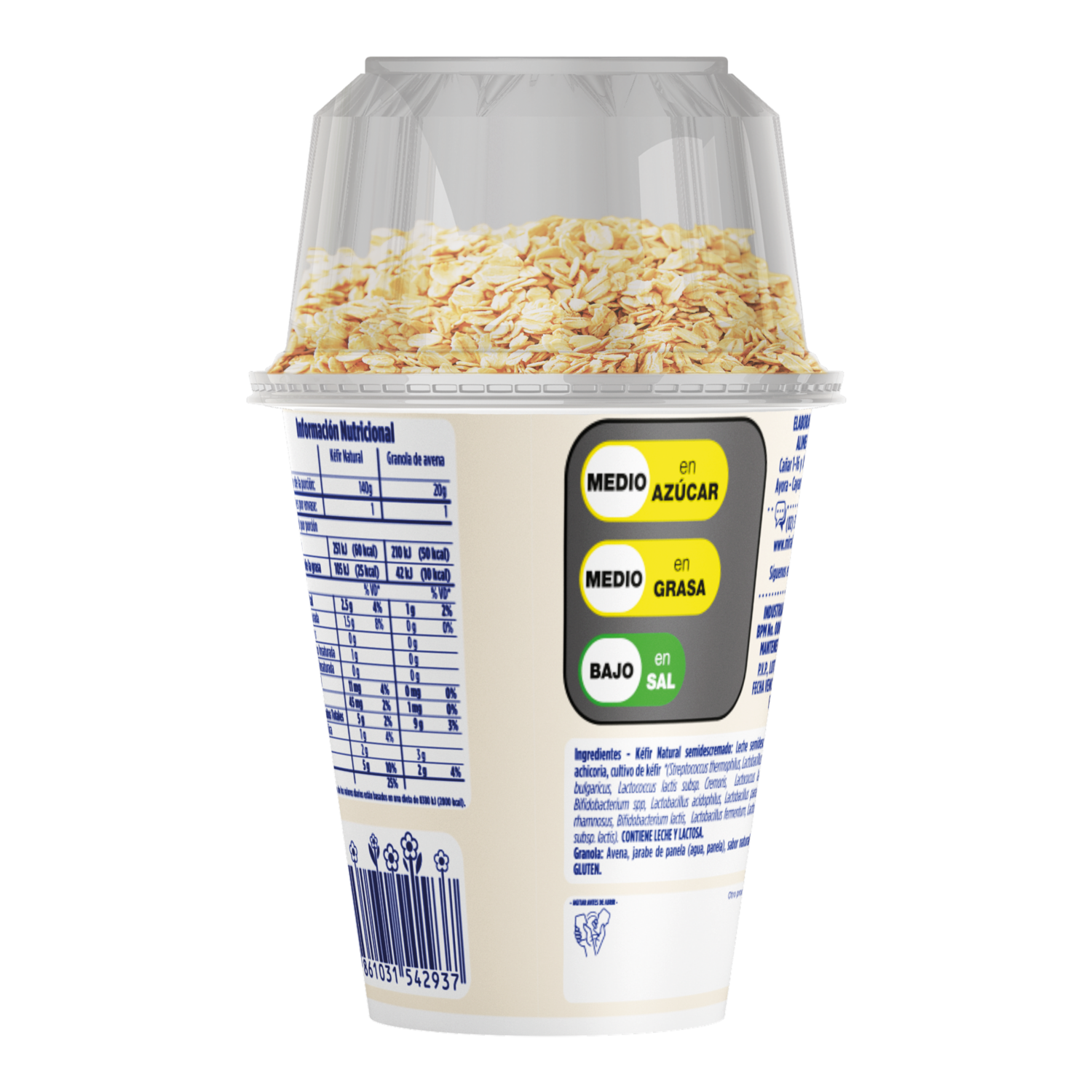 Yogurt Cuchareable Kéfir Fresa+Vaso De Granola MIRAFLORES 160 G