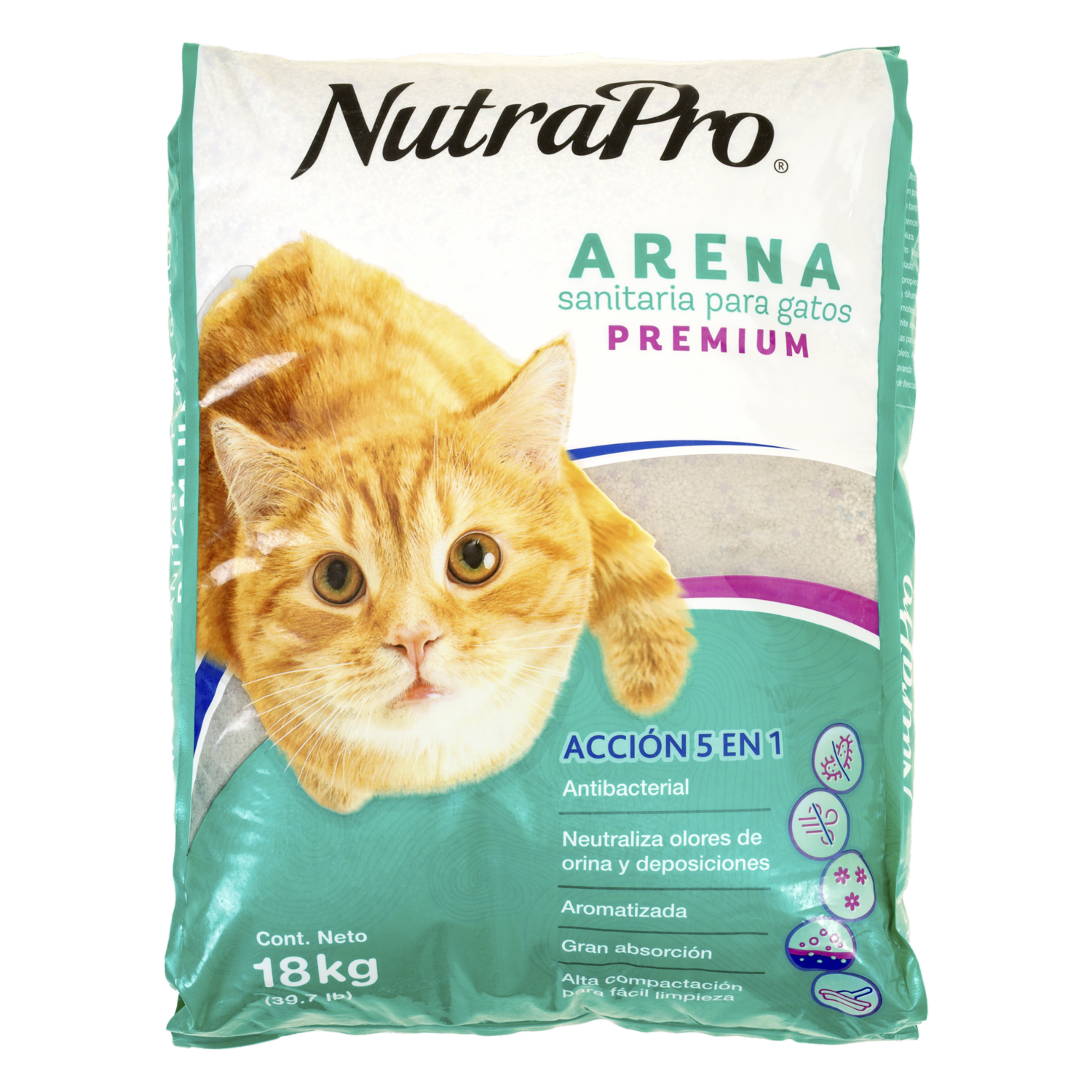 Arena Para Gato Sanitaria Premium Fragancia Lavanda NUTRAPRO 18 kl