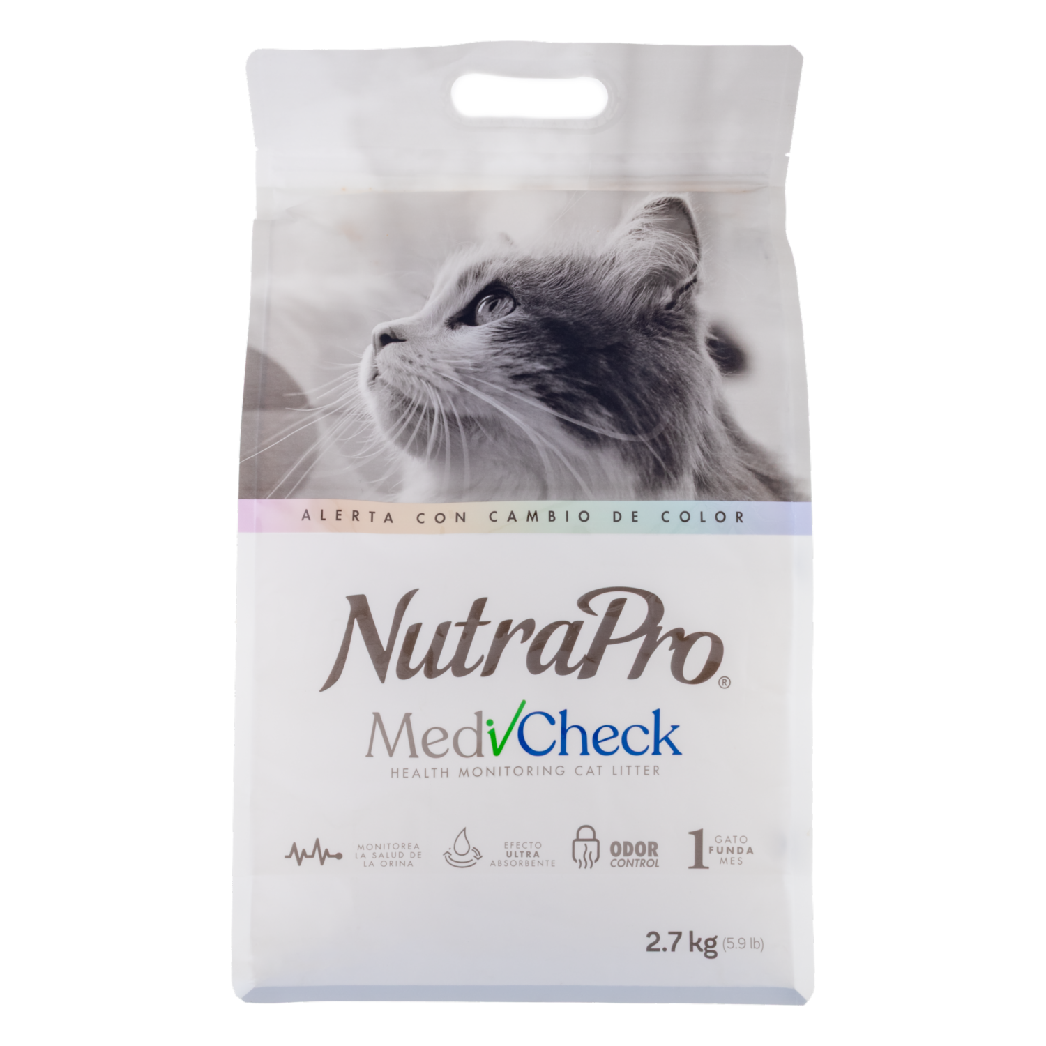 Arena Para Gatos Sanitaria Medicheck NUTRAPRO 2.7 Kg