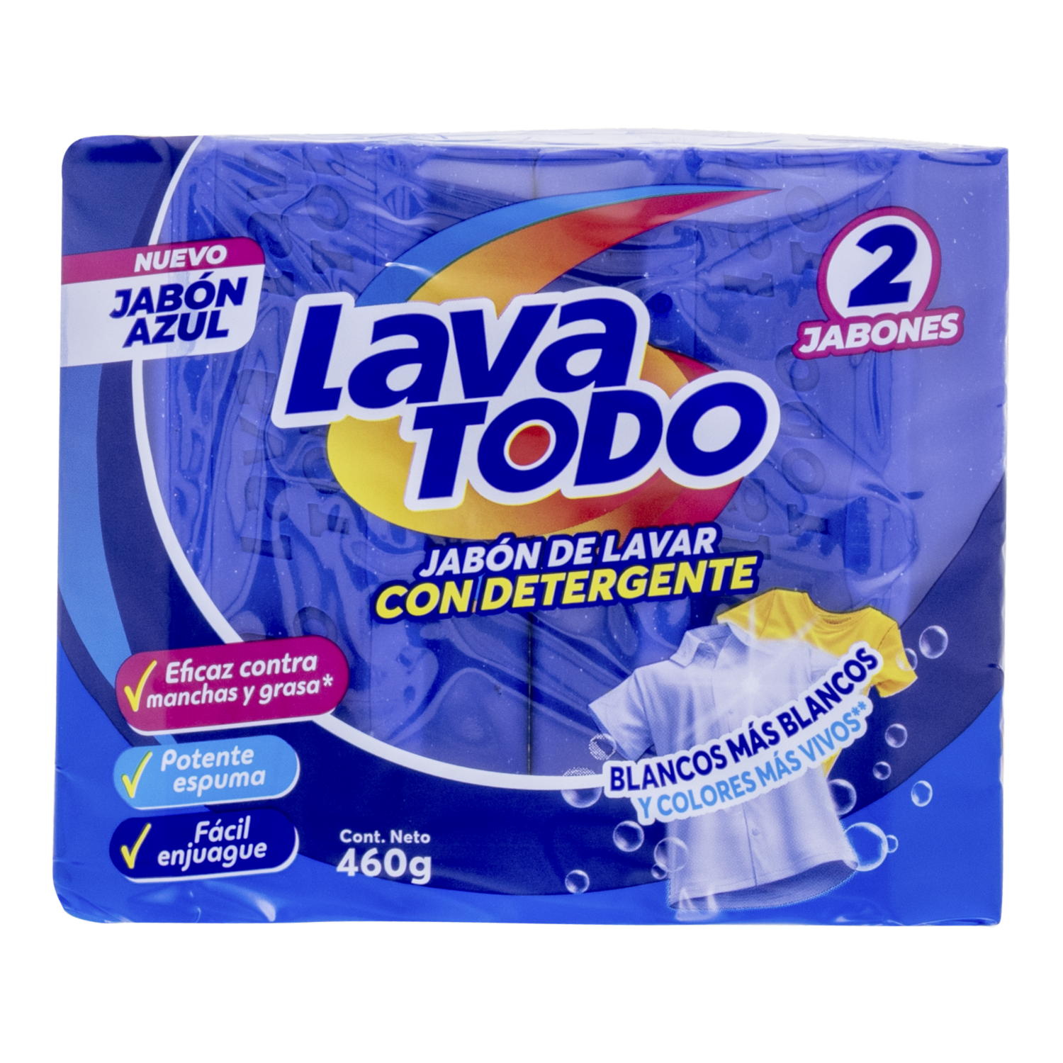 Jabón De Ropa Con Detergente Azul Pack LAVATODO 6 2 X 230 G
