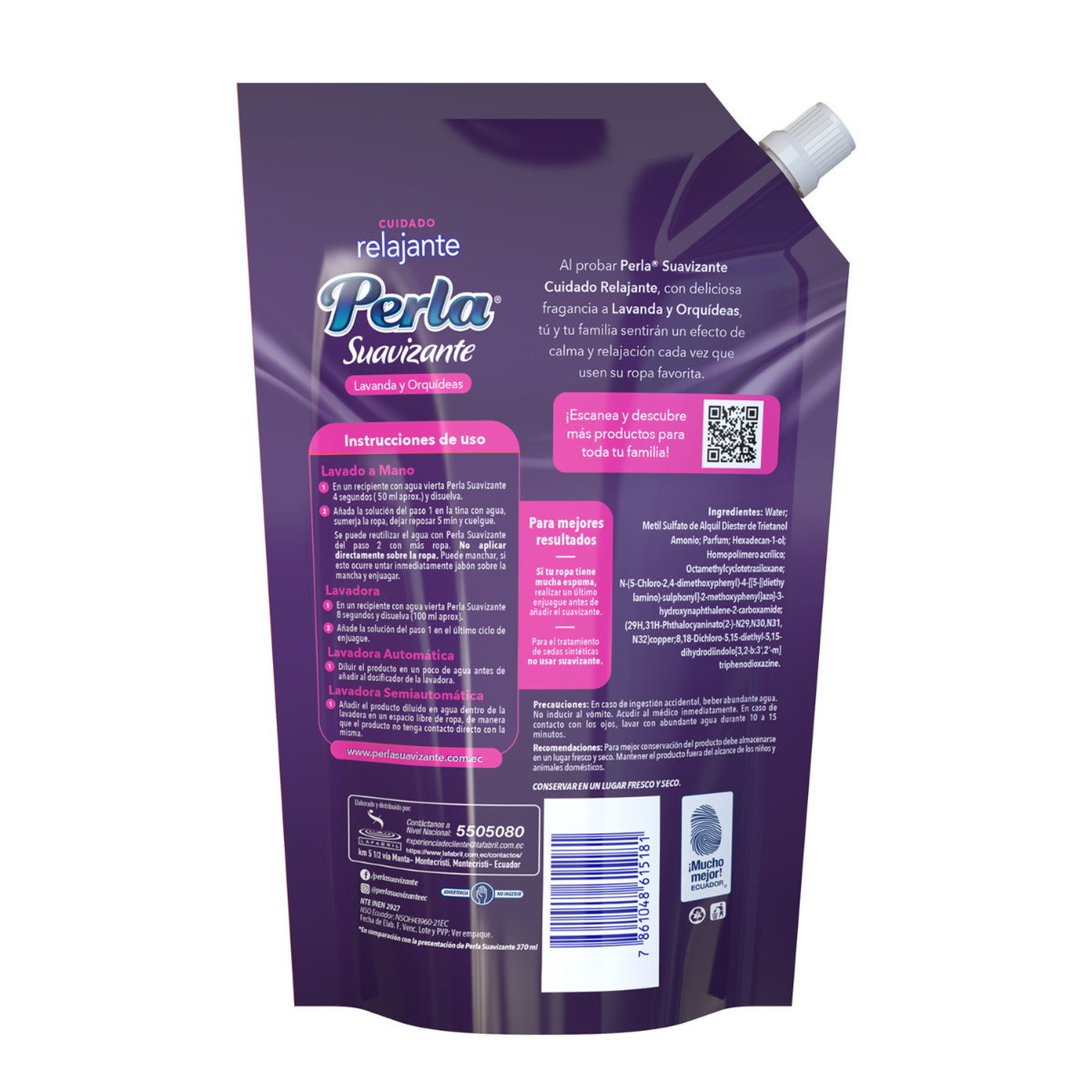 Suavizante De Ropa Lavanda Y Orquídeas PERLA 900 G