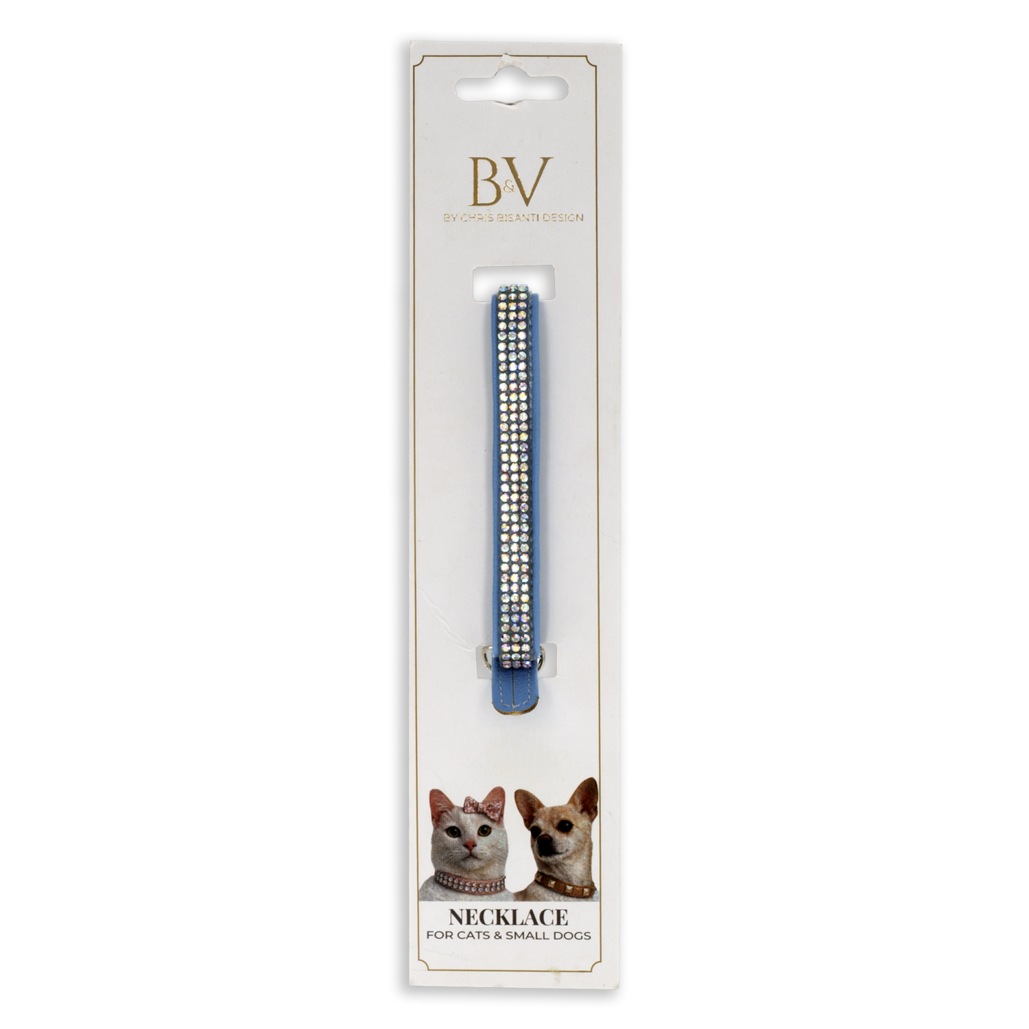 Collar Para Gato Celeste Brillante B&V CHRIS BISANTI 20-25 Cm