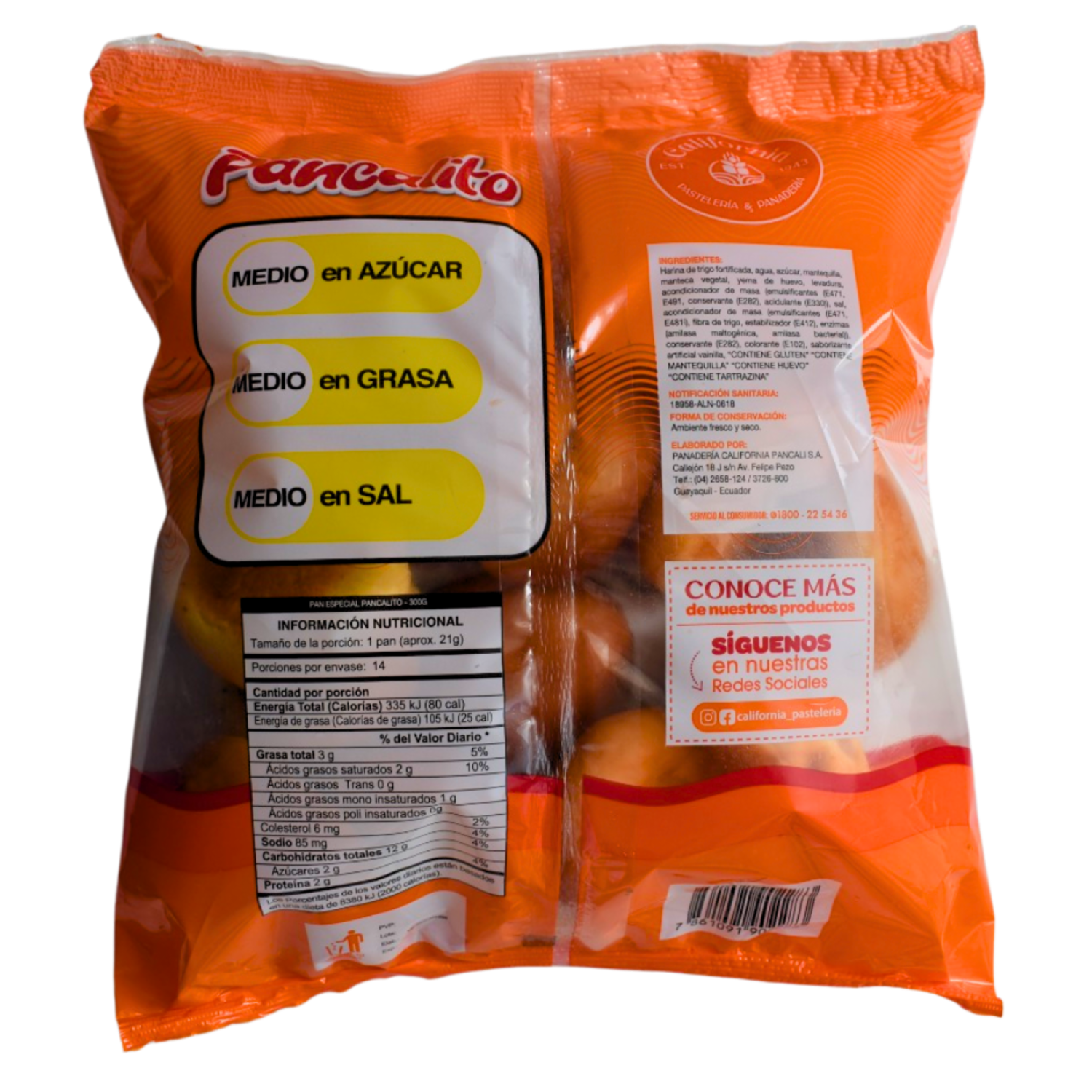 Pan Especial Sabor A Mantequilla PANCALITO 300 G