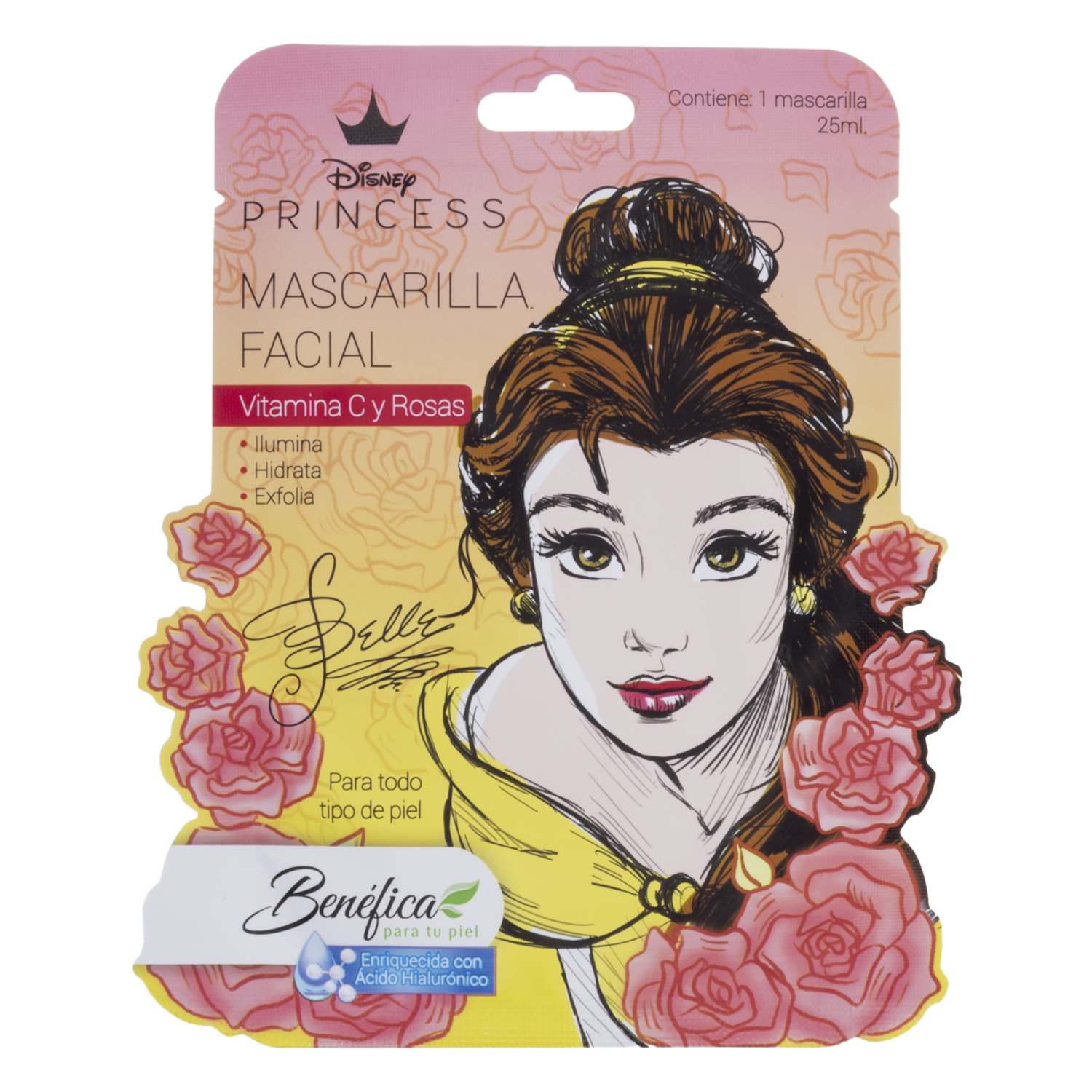 Mascarilla Facial Vitamina C Y Rosas Con Extracto De Avena Y Acido Hialuronico DISNEY Unidad