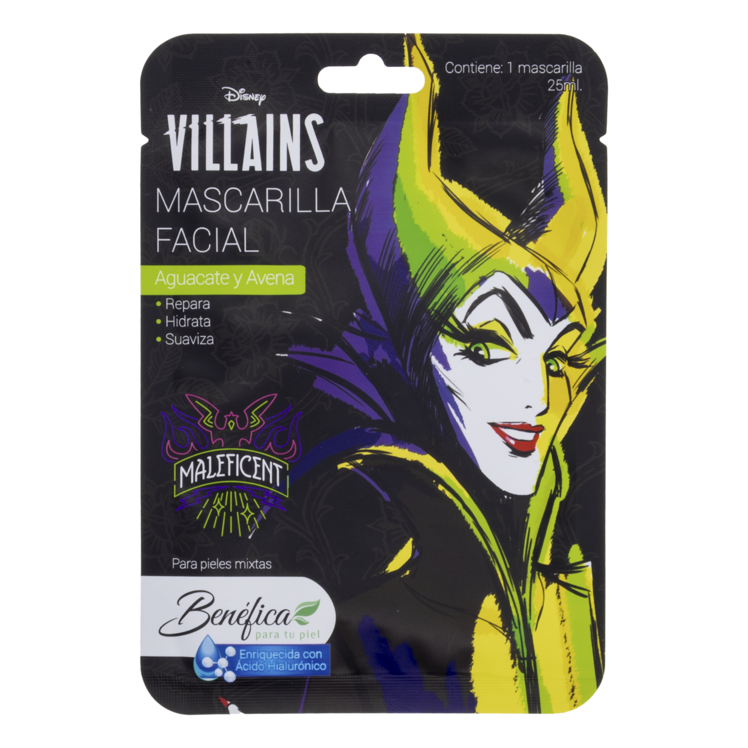 Mascarilla Facial Aguacate Con Extracto De Avena Y Acido Hialuronico Villains Maleficent DISNEY Unidad
