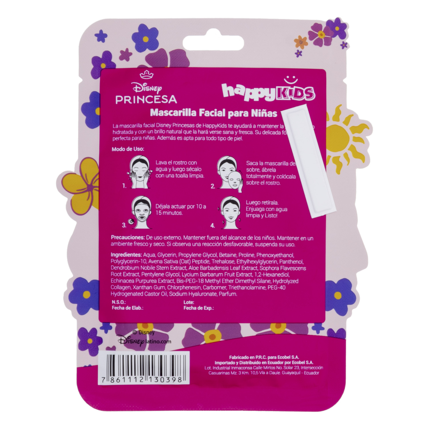 Mascarilla Facial Happykids Disney Princesas DISNEY Unidad