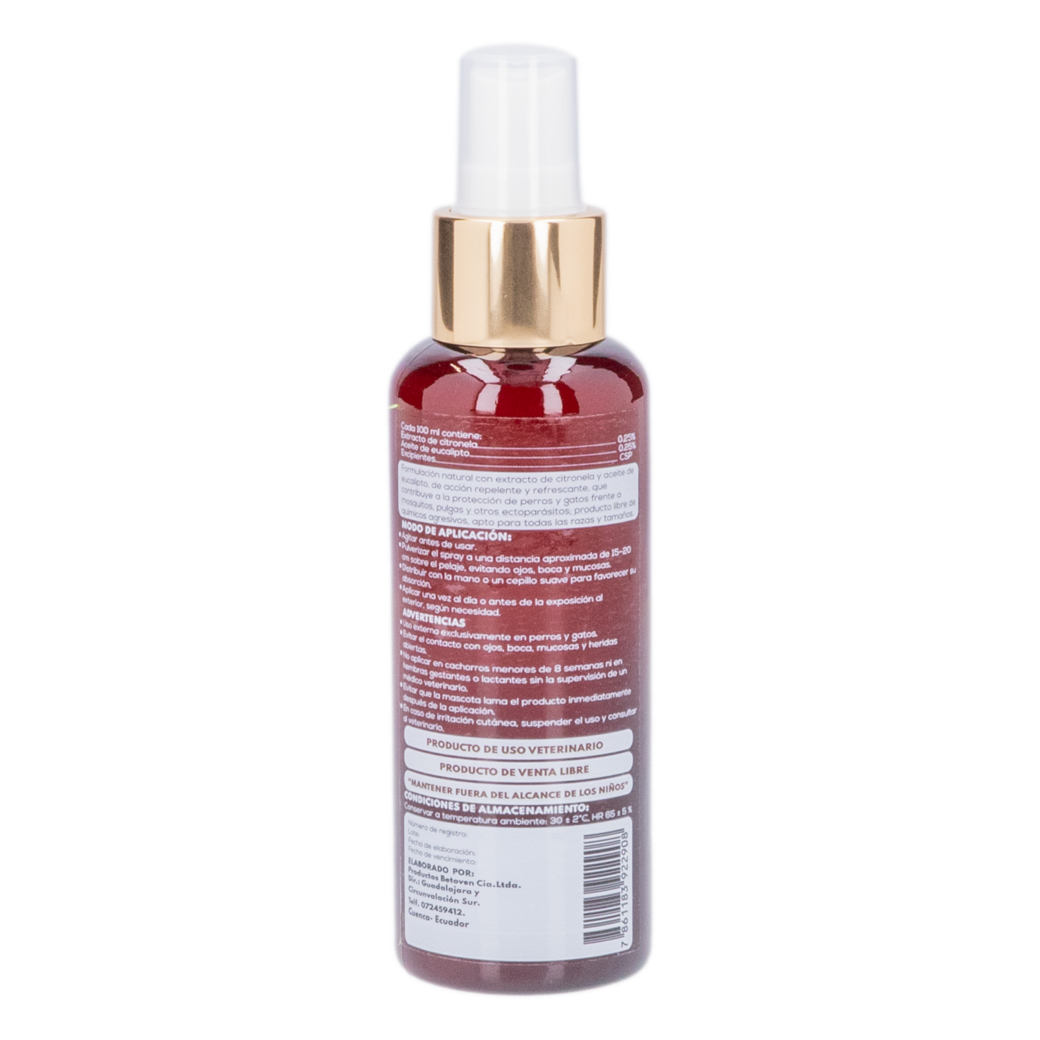 Repelente De Insectos Para Mascotas BETOVEN 120 Ml