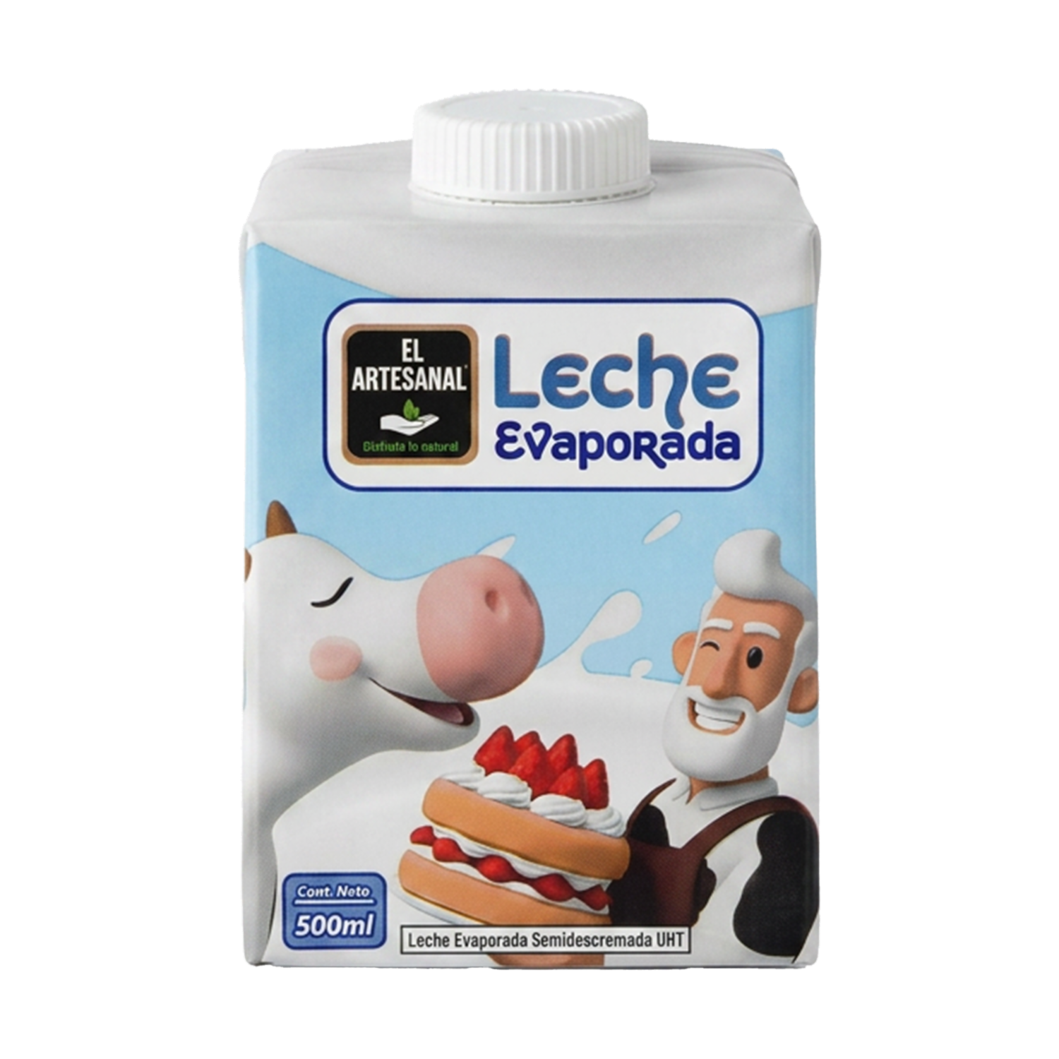 Leche Evaporada Semidescremada Uht EL ARTESANAL 500 Ml