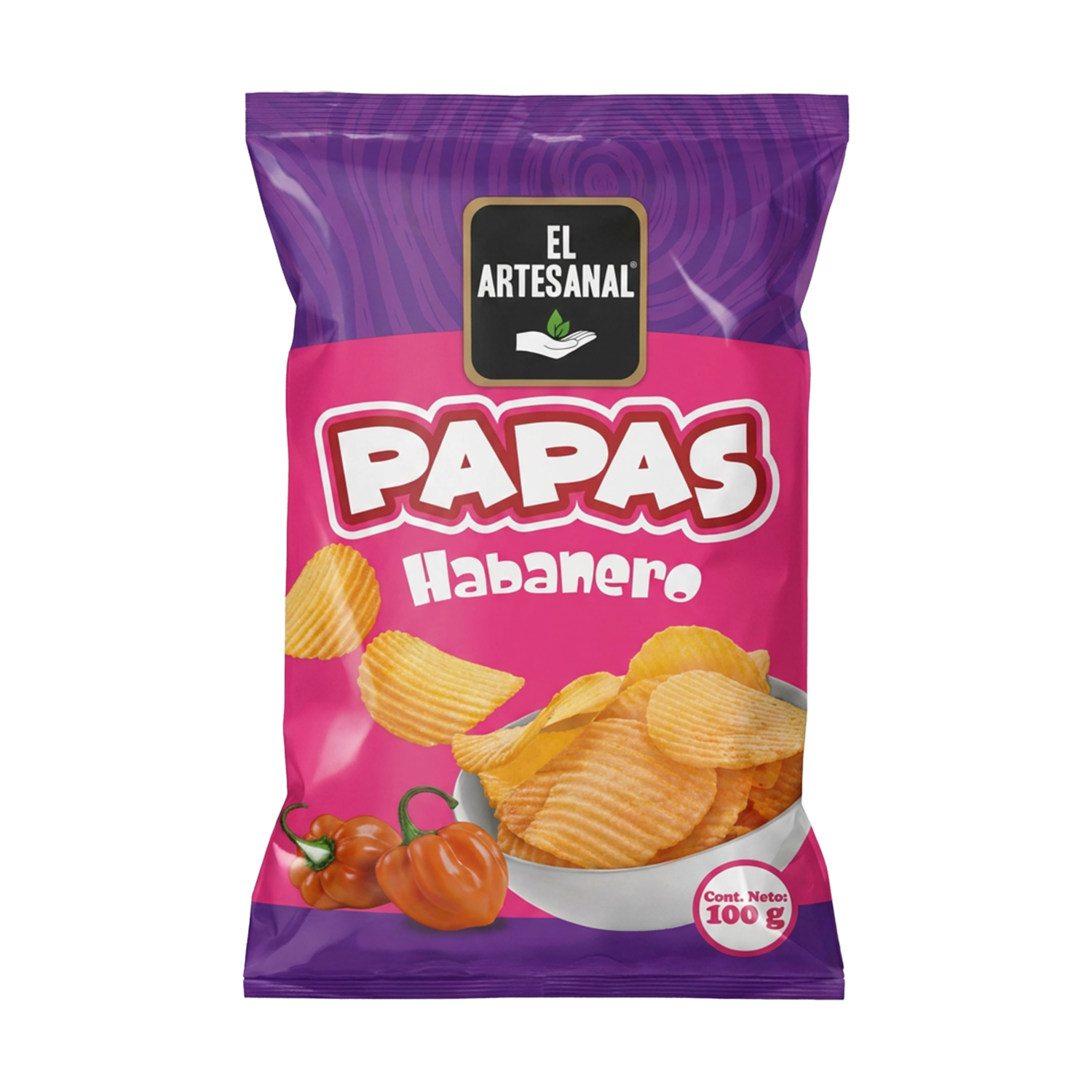Papas Fritas Sabor Habanero EL ARTESANAL 100 G