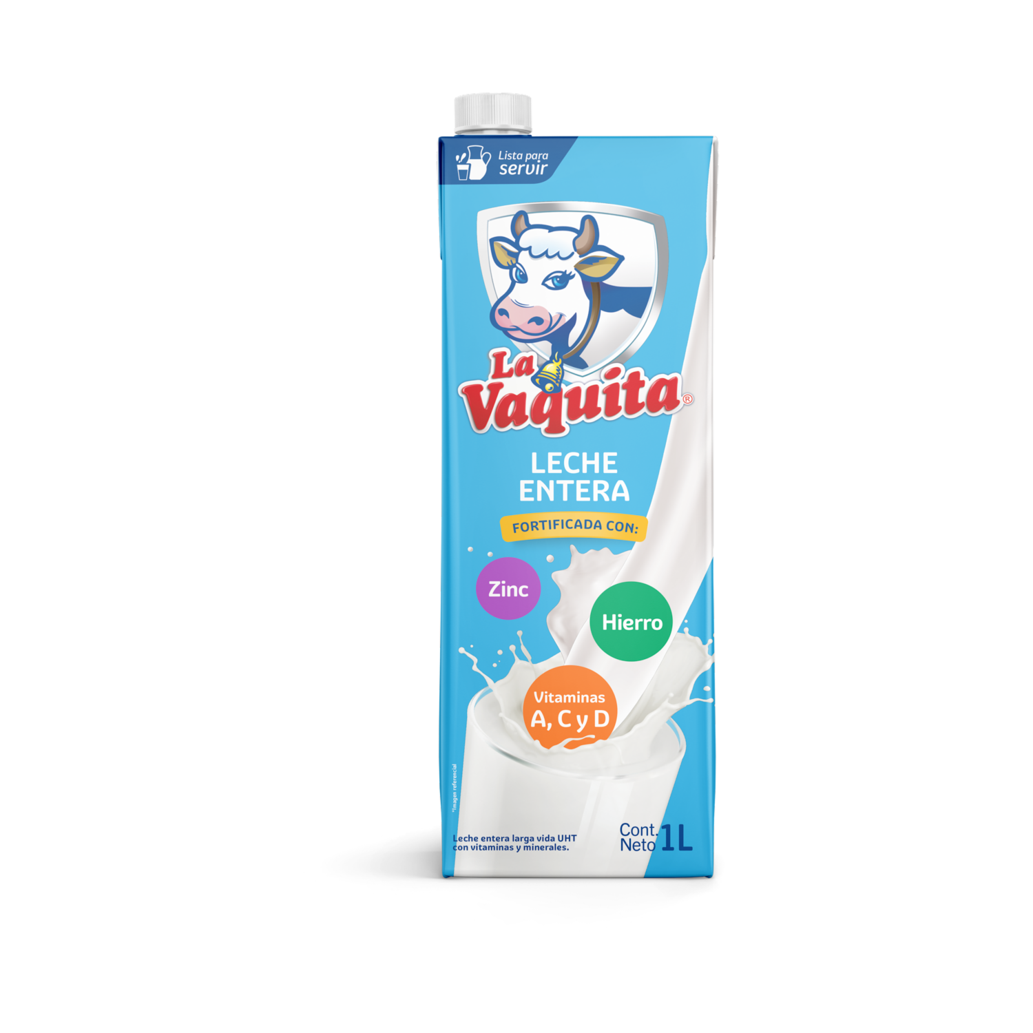 Leche Entera Fortificada LA VAQUITA 1 L