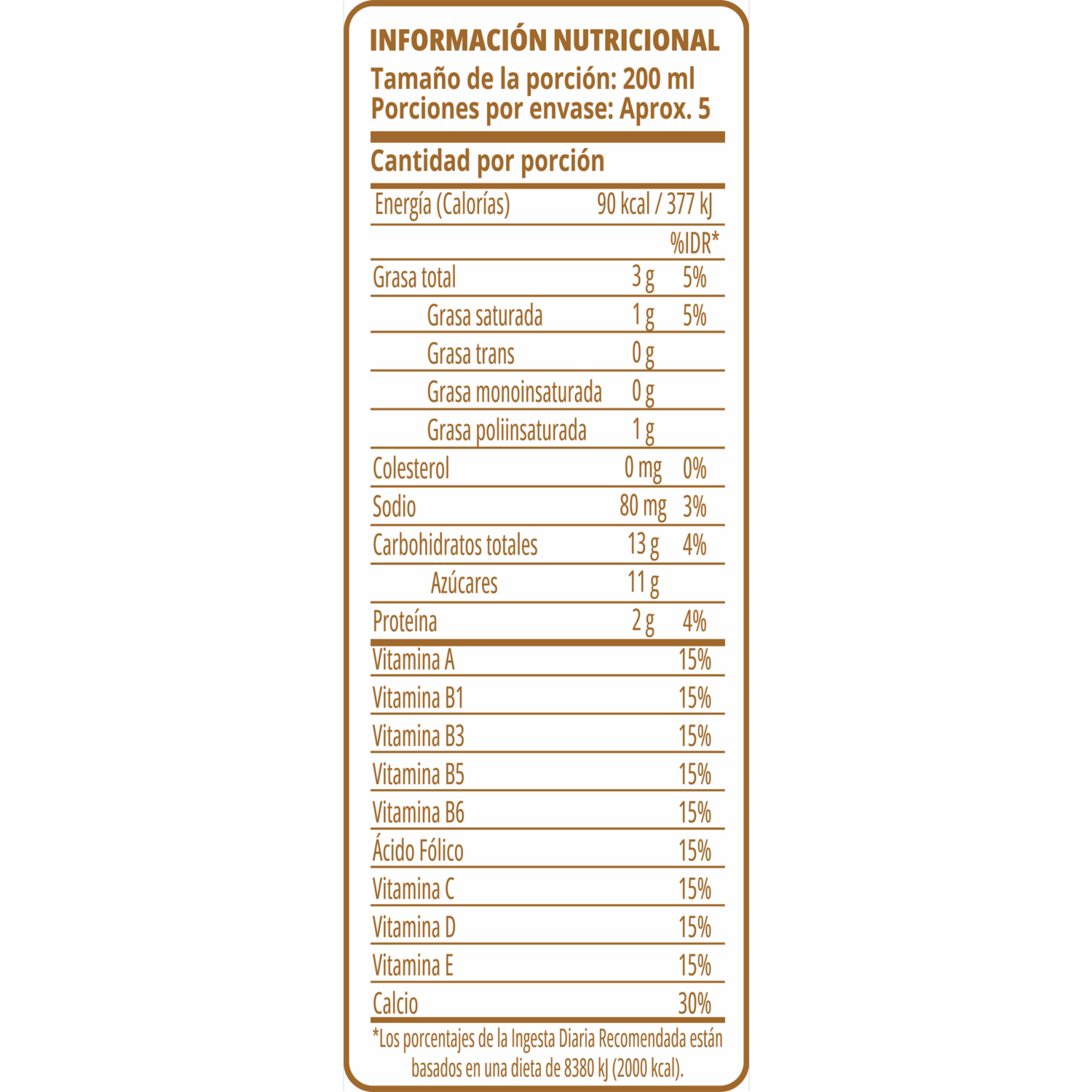 Bebida De Avena Con Calcio Y Vitaminas NATURA 946 Ml