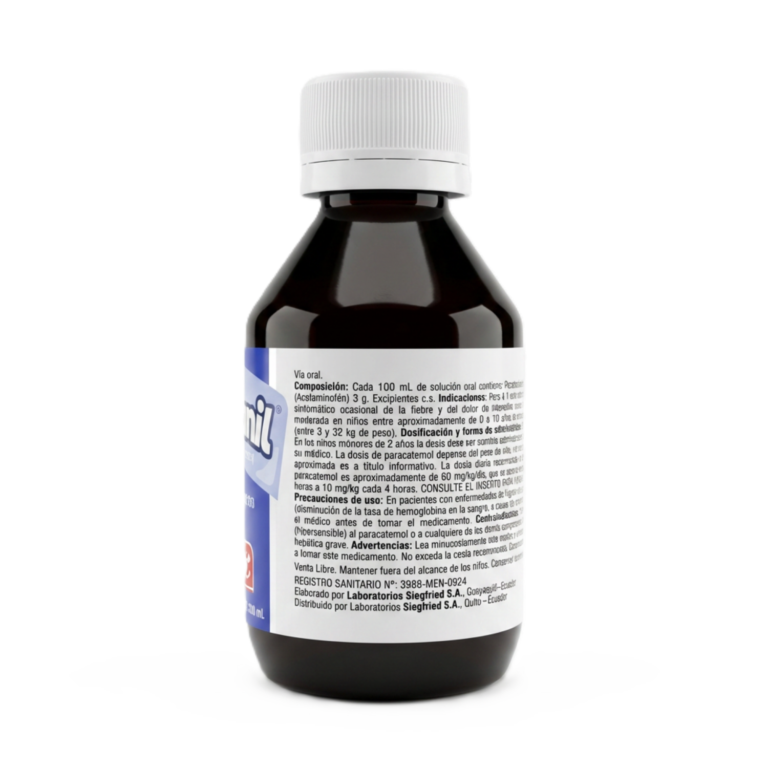 Paracetamol Jarabe Sabor Cereza UMBRAMIL 120 Ml
